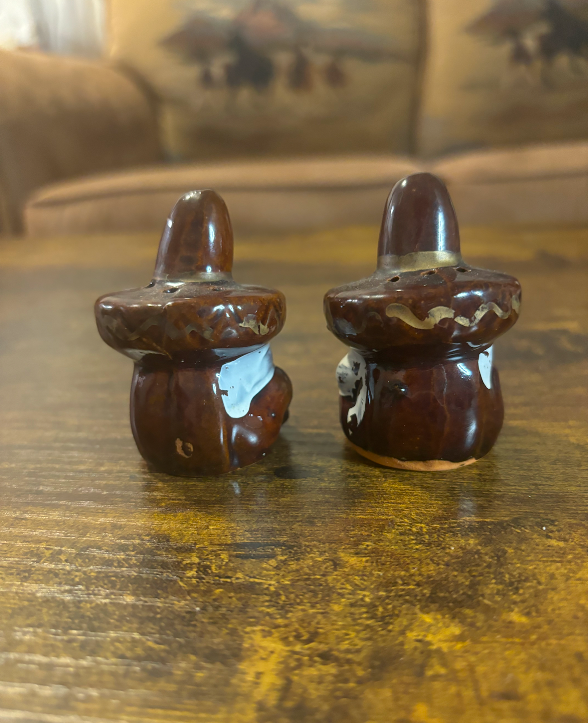 MEXICAN SOMBREROS SALT & PEPPER SHAKER SET *VINTAGE*