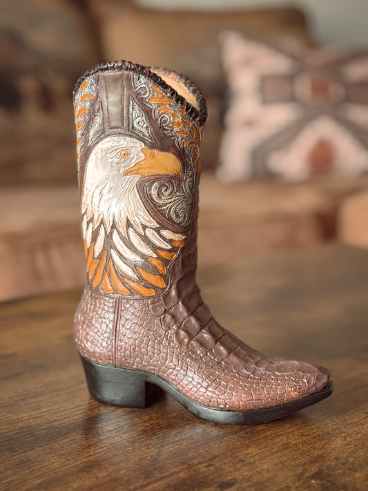 *VINTAGE* DECORATIVE EAGLE COWBOY BOOT