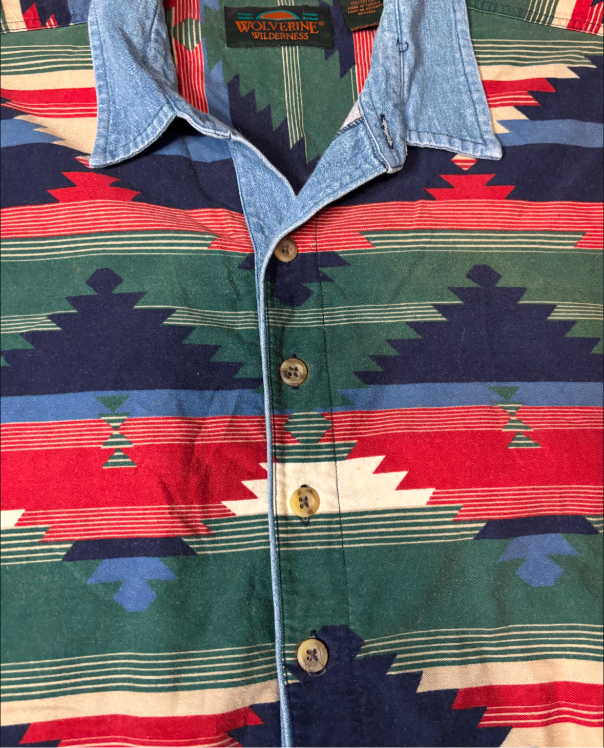 SOUTHWESTERN AZTEC QUARTER BUTTON UP *VINTAGE*
