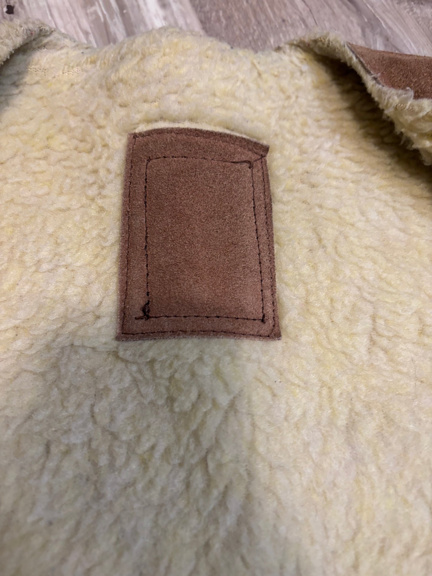 MEXICO HAND ETCHED LEATHER WOOL HORSE HORSESHOE VEST *VINTAGE*