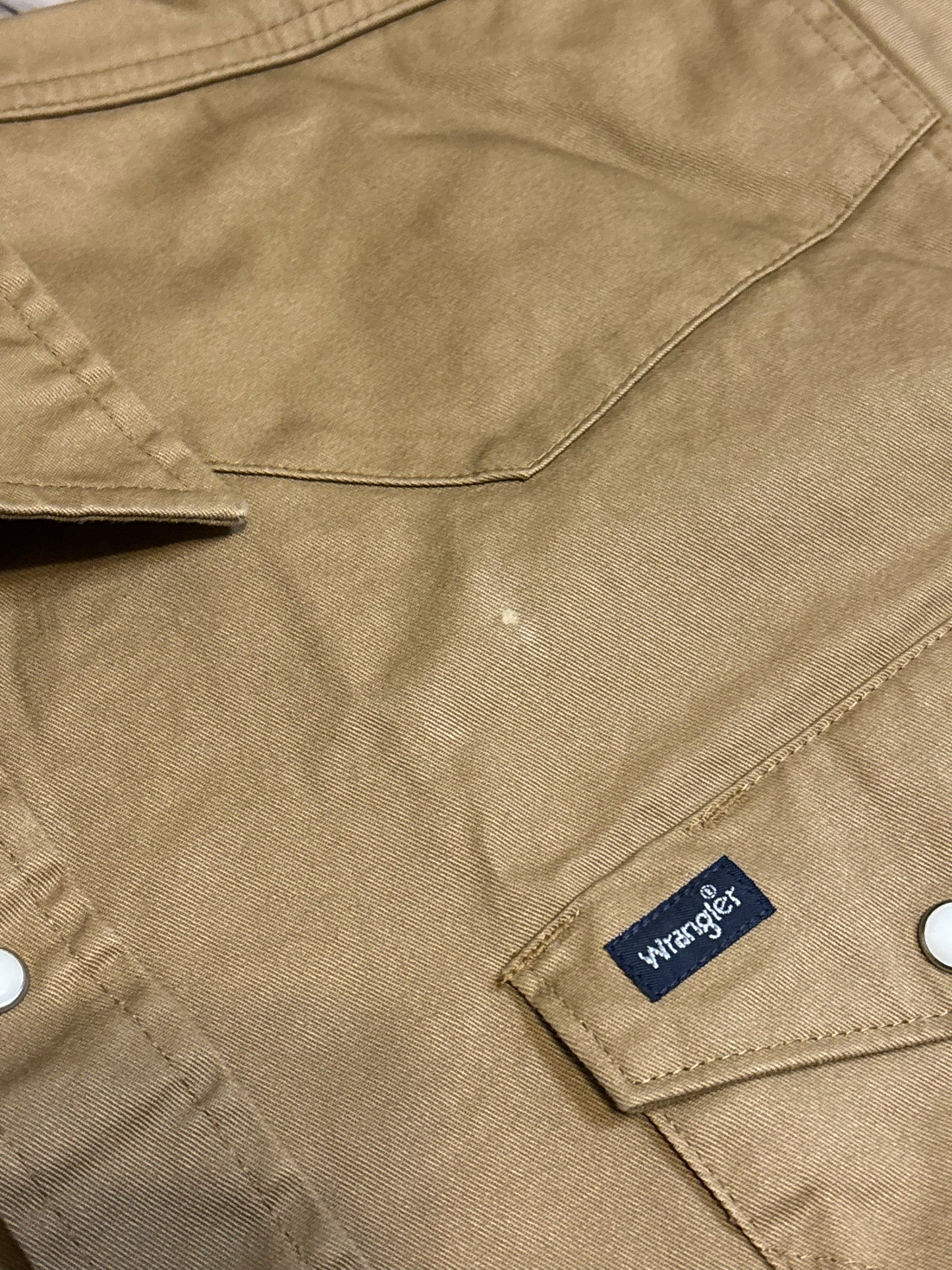 WRANGLER HEAVY DUTY KHAKI TAN PEARL SNAP SHIRT