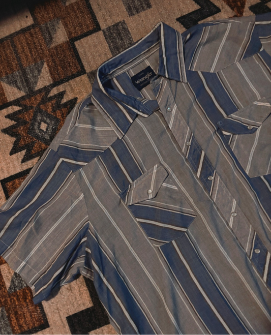 COWBOY BLUES WRANGLER PEARL SNAP *VINTAGE*