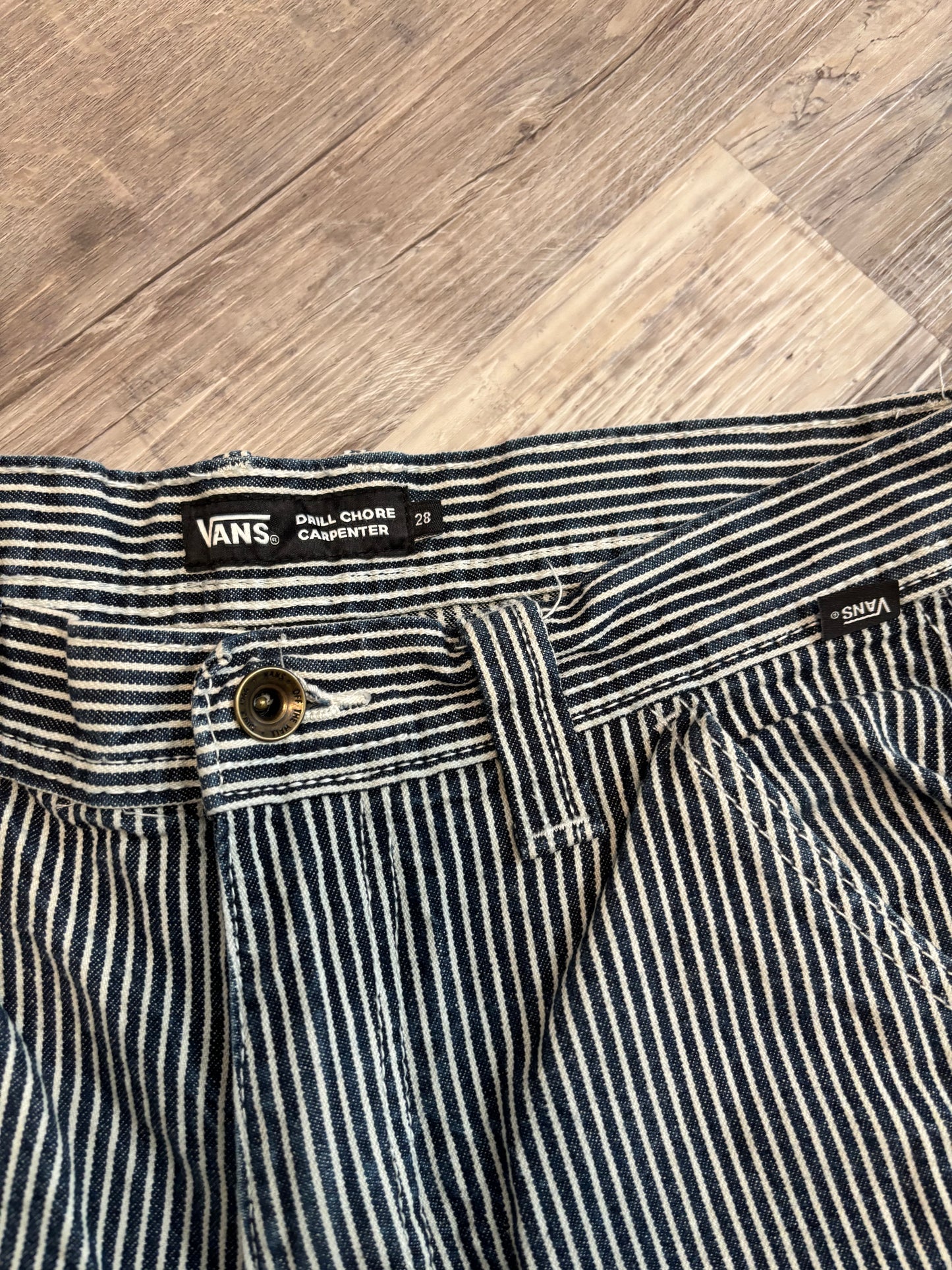 29” VANS PINSTRIPE DRILL CHORE CARPENTER CARGO PANTS