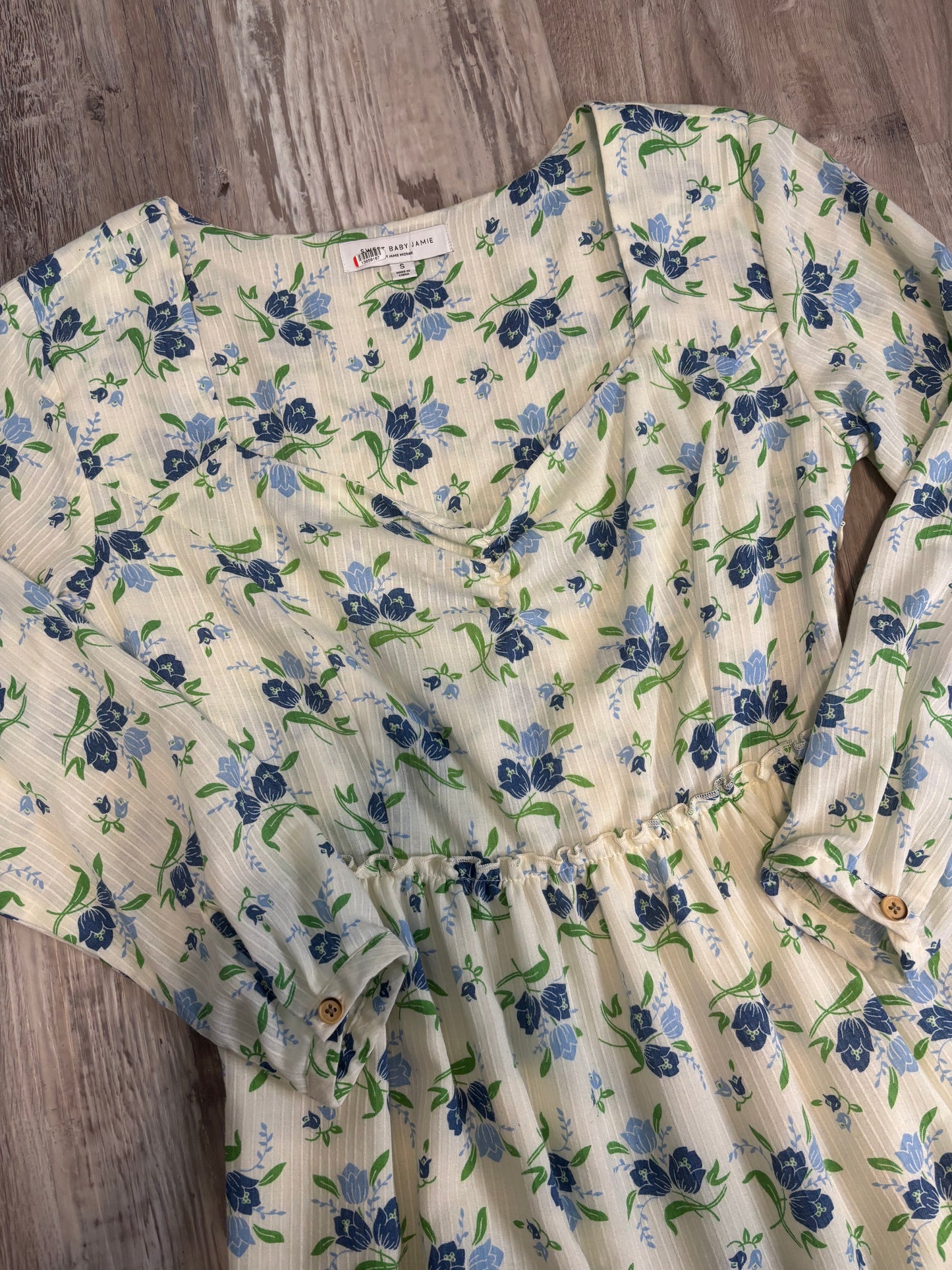 SWEET BABY JAMIE IVORY TIERED SWEETHEART MIDI DRESS