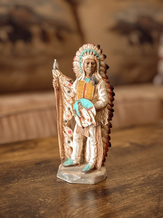 *VINTAGE* 1969 CASTAGNA NATIVE AMERICAN CHEIF STATUE FIGURINE