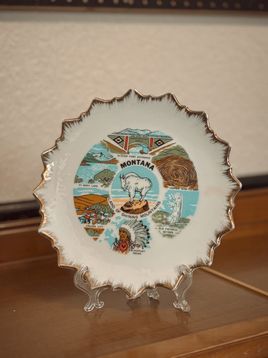 *VINTAGE* GOLD SPIKED MONTANA DECORATIVE PLATE