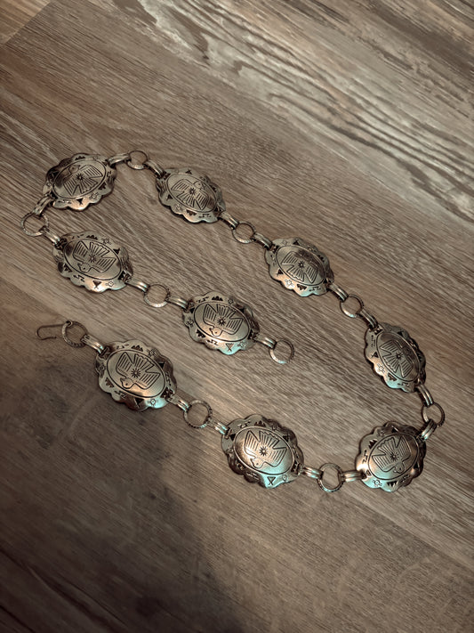 *VINTAGE* THUNDERBIRD CONCHO CHAIN BELT