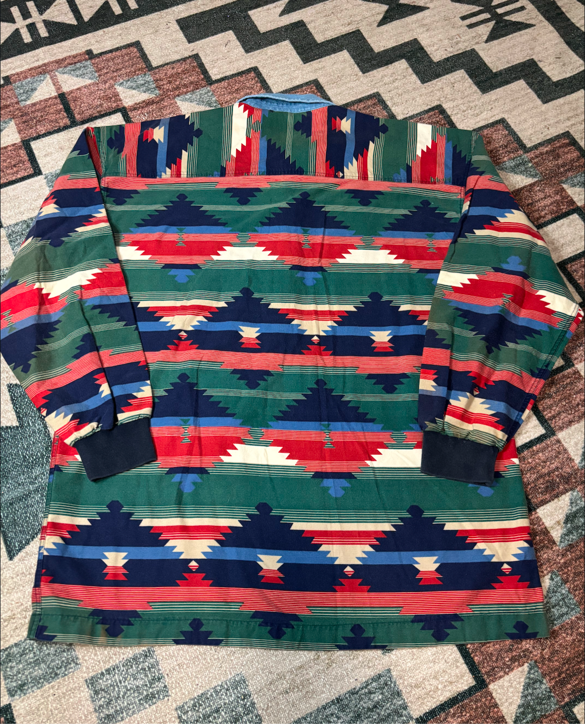 SOUTHWESTERN AZTEC QUARTER BUTTON UP *VINTAGE*