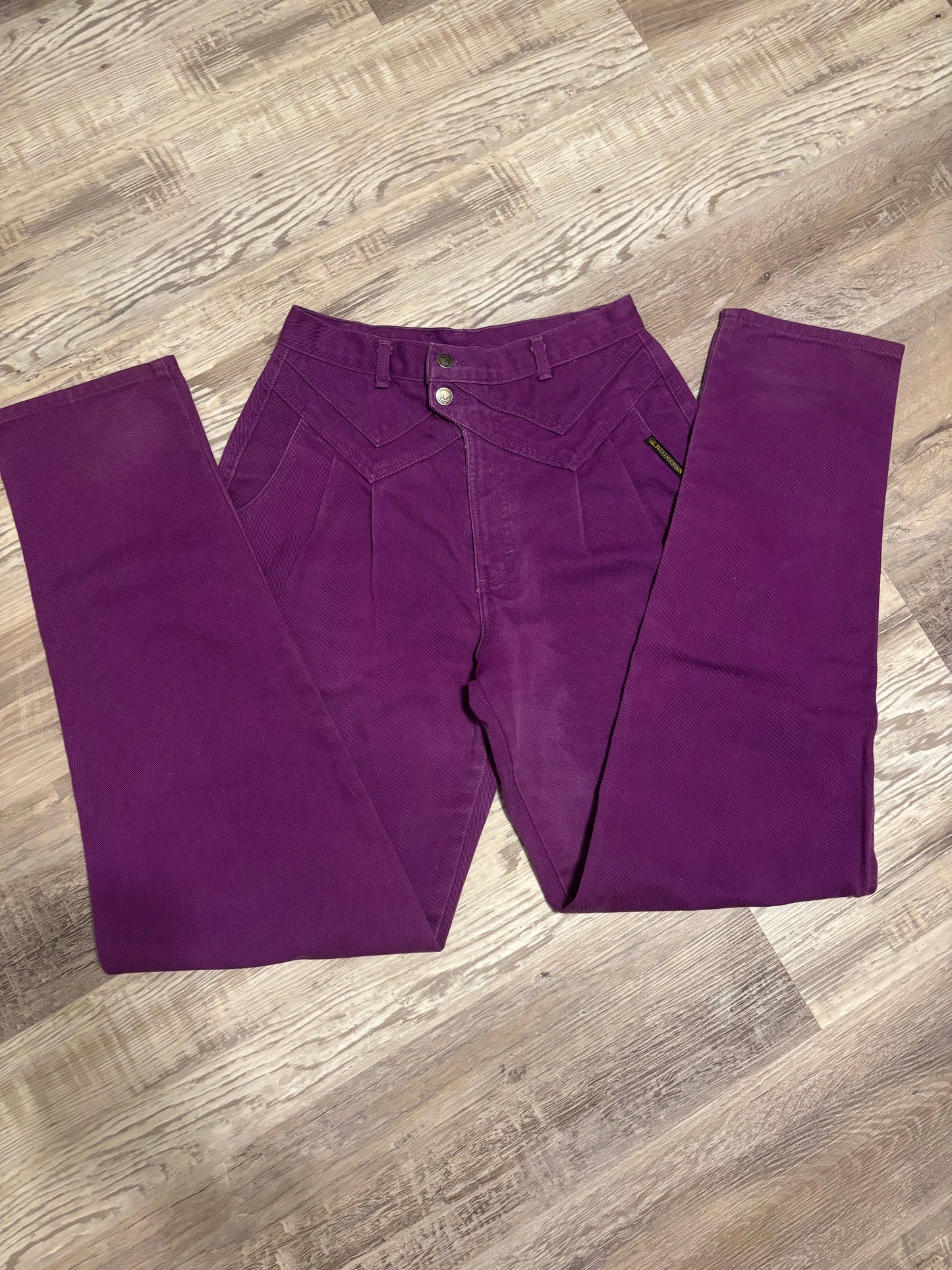*VINTAGE* 29” PURPLE ROCKIES ROCKY MOUNTAIN BAREBACK JEANS