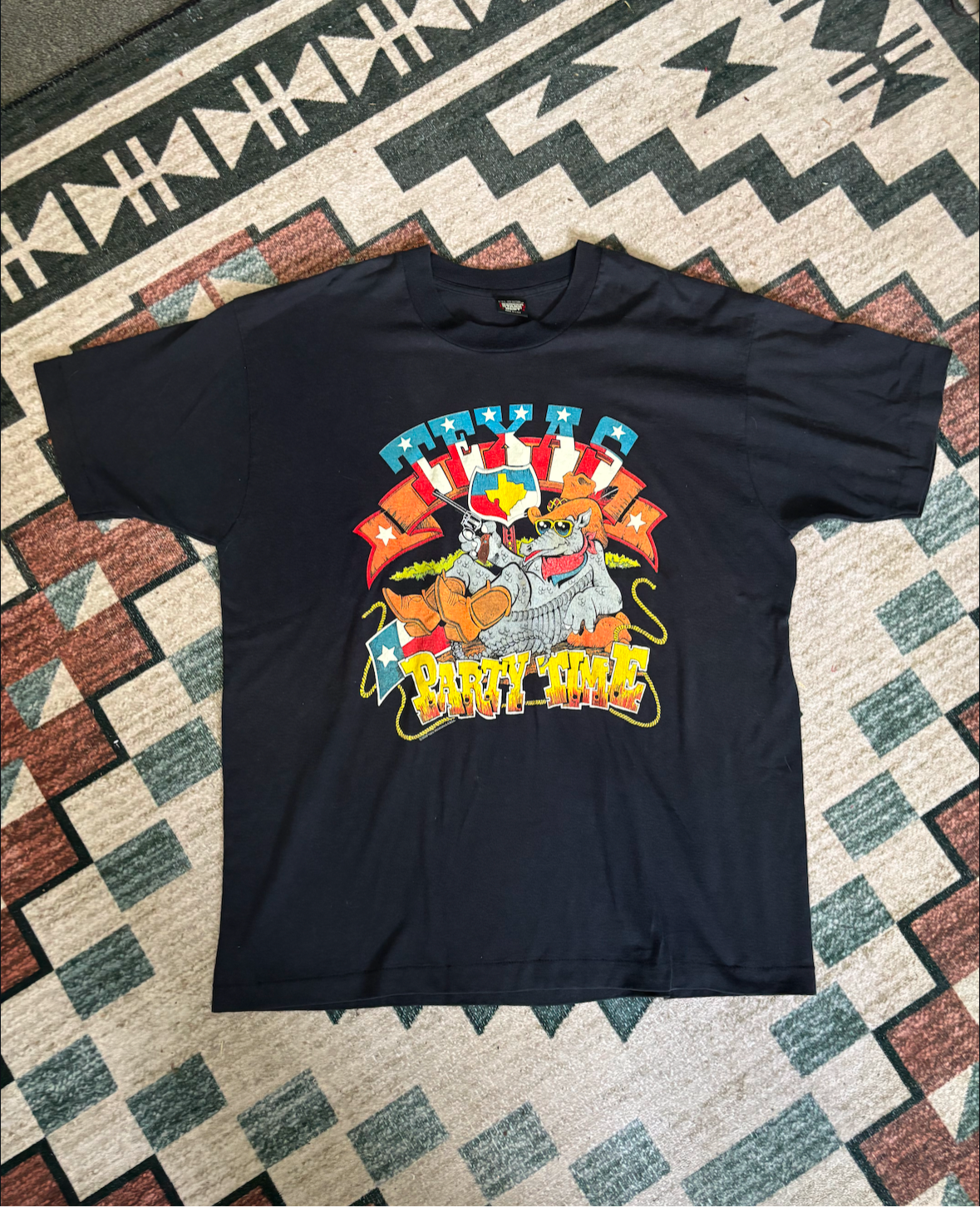 ARMADILLO TEXAS PARTY TIME TEE *VINTAGE*