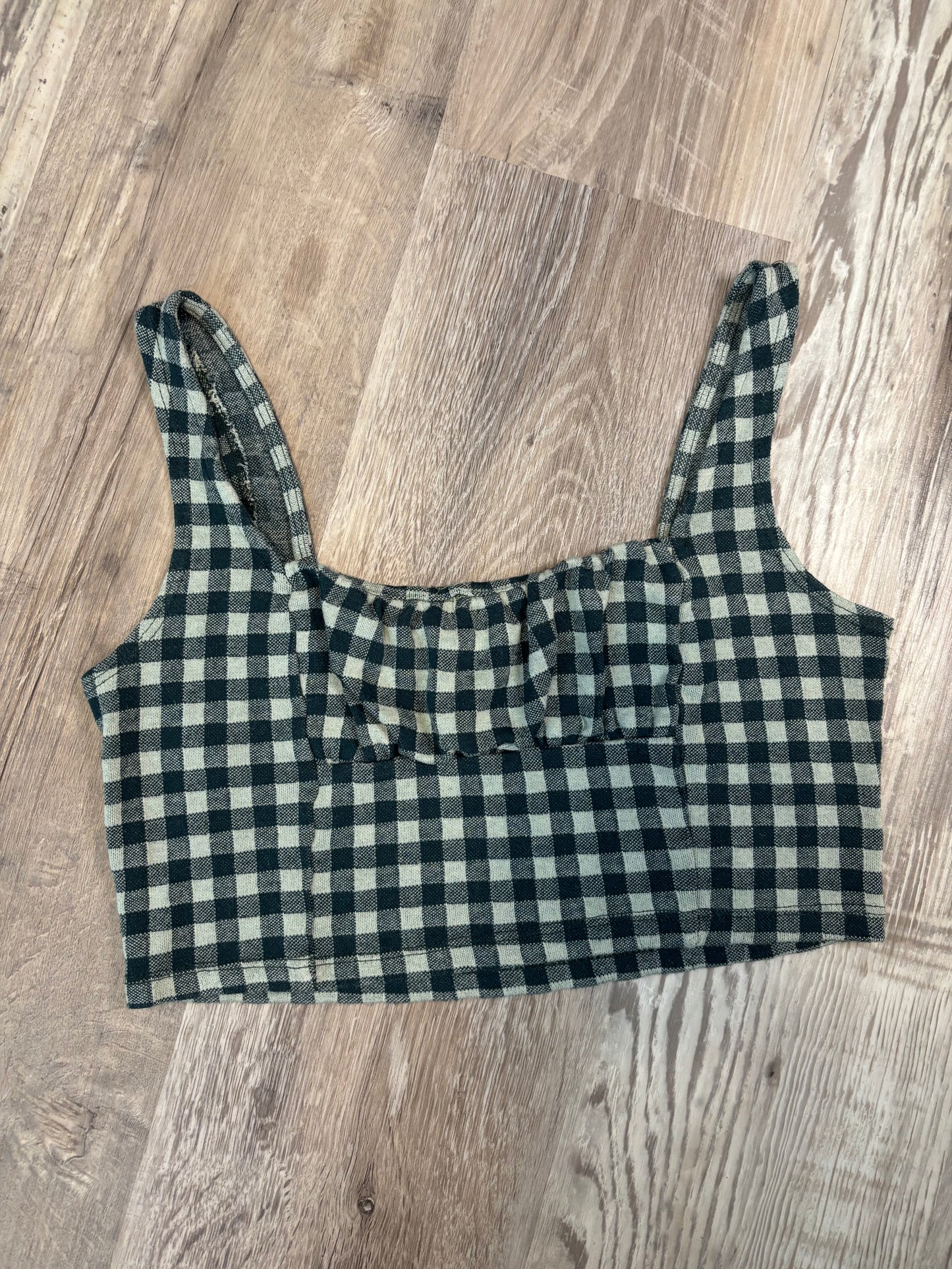 ALTER’D STATE GREEN GINGHAM CROP TOP