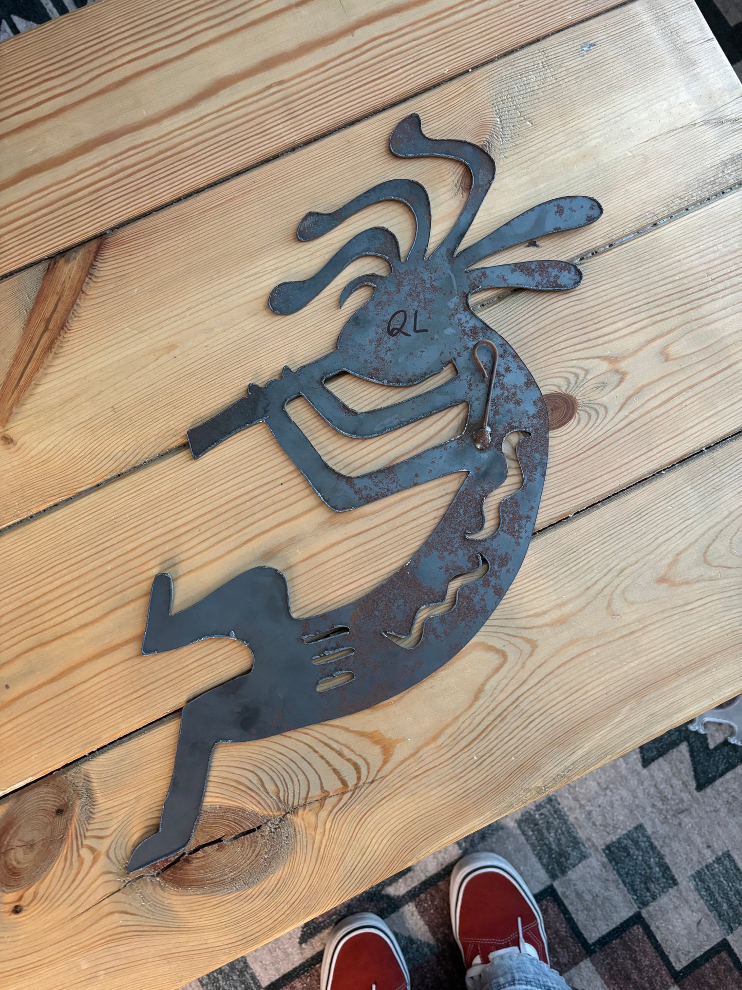 RUSTY CRUSTY METAL KOKOPELLI WALL HANGING