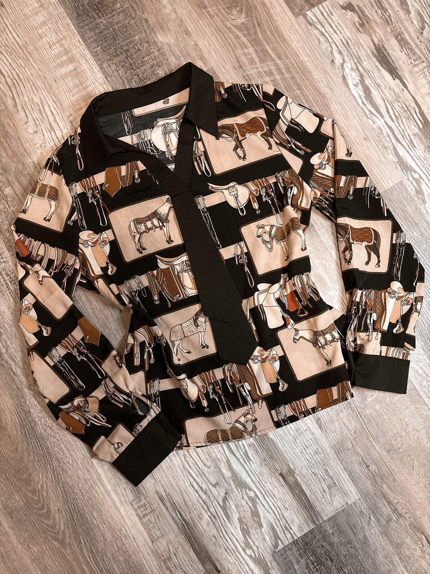 ENGLISH HORSE & TACK BLOUSE TOP