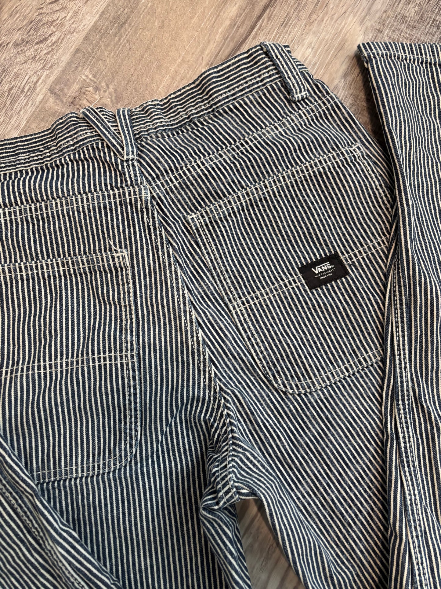 29” VANS PINSTRIPE DRILL CHORE CARPENTER CARGO PANTS