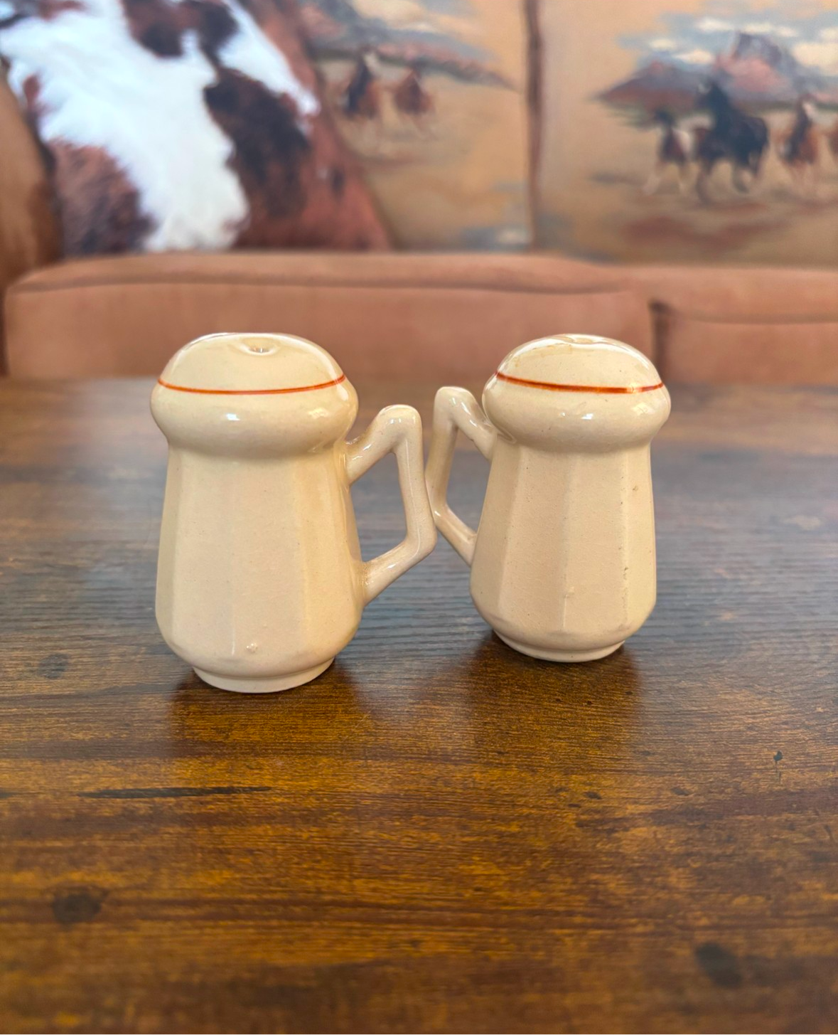 TEXAS BRONC SALT & PEPPER SHAKER SET *VINTAGE*