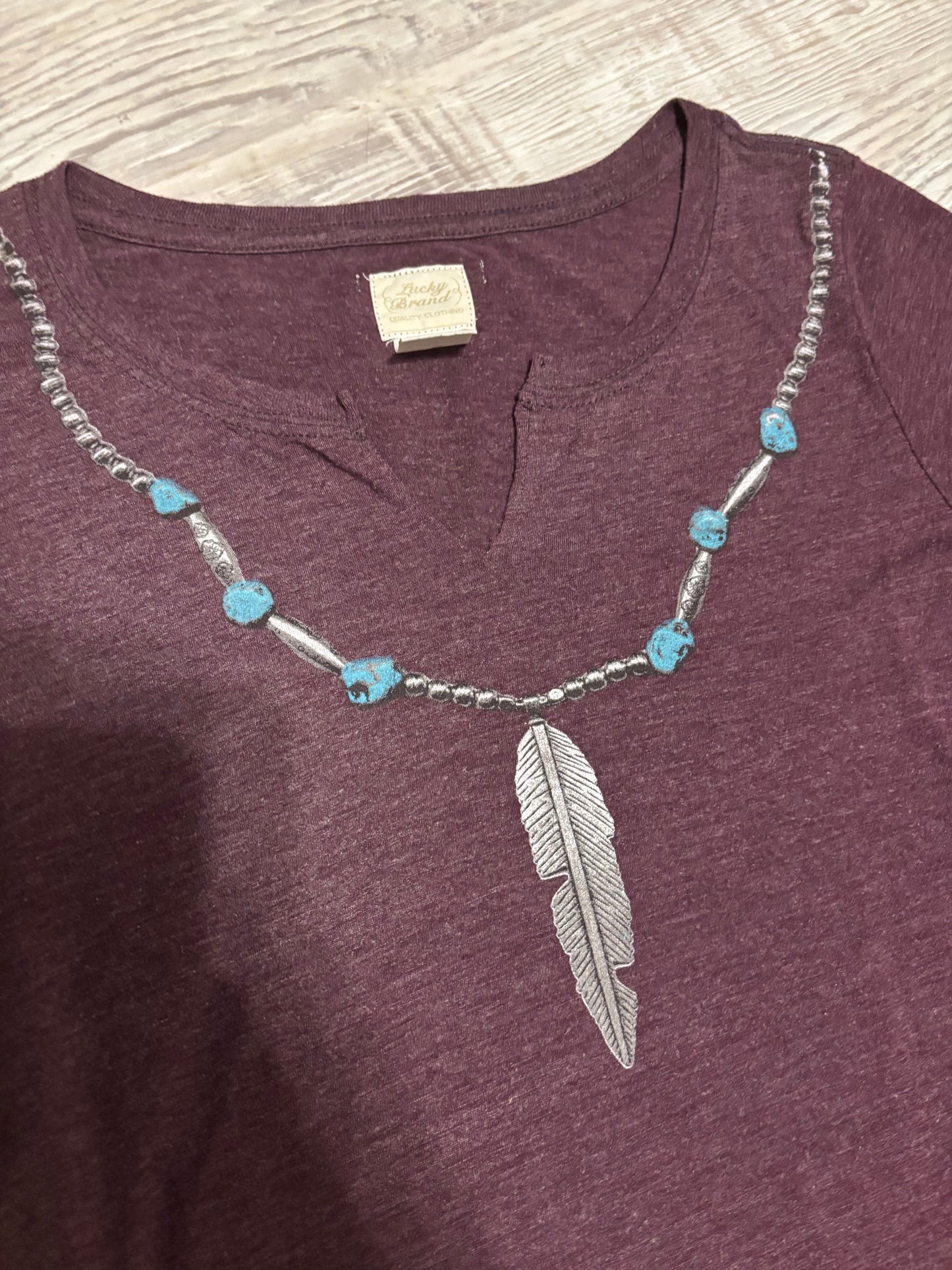 *VINTAGE* LUCKY BRAND NATUVE TURQUOISE PEARL NECKLACE TOP