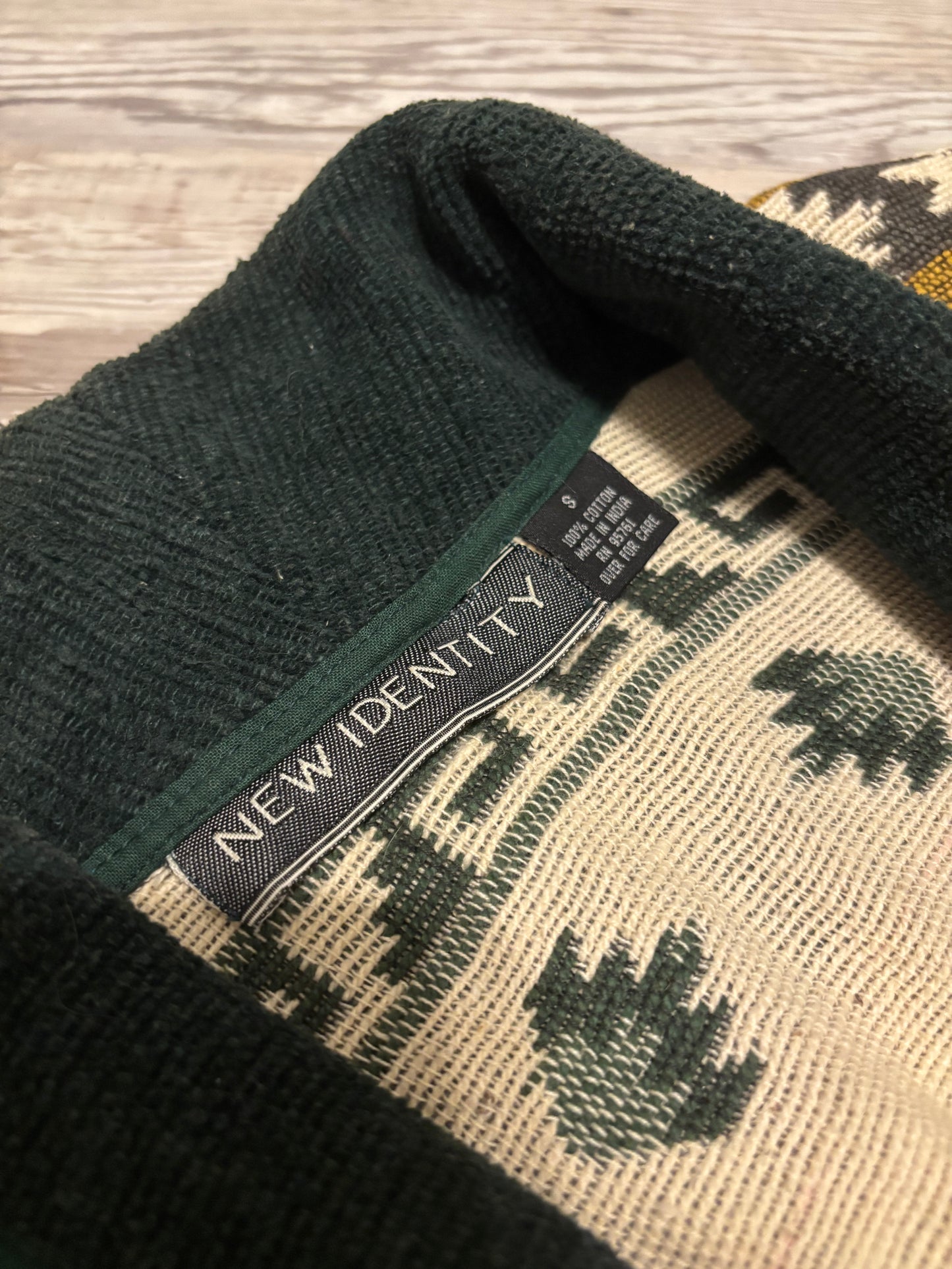 *VINTAGE* GREEN/YELLOW SOUTHWESTERN AZTEC TAPESTRY JACKET