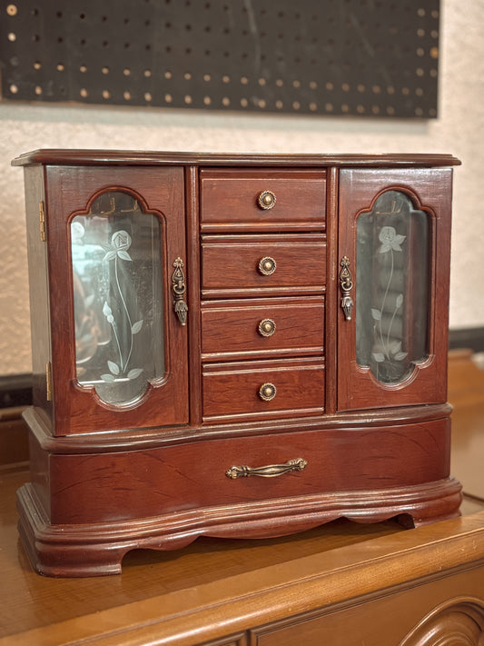 *VINTAGE* LARGE JEWELRY ARMOIRE BOX