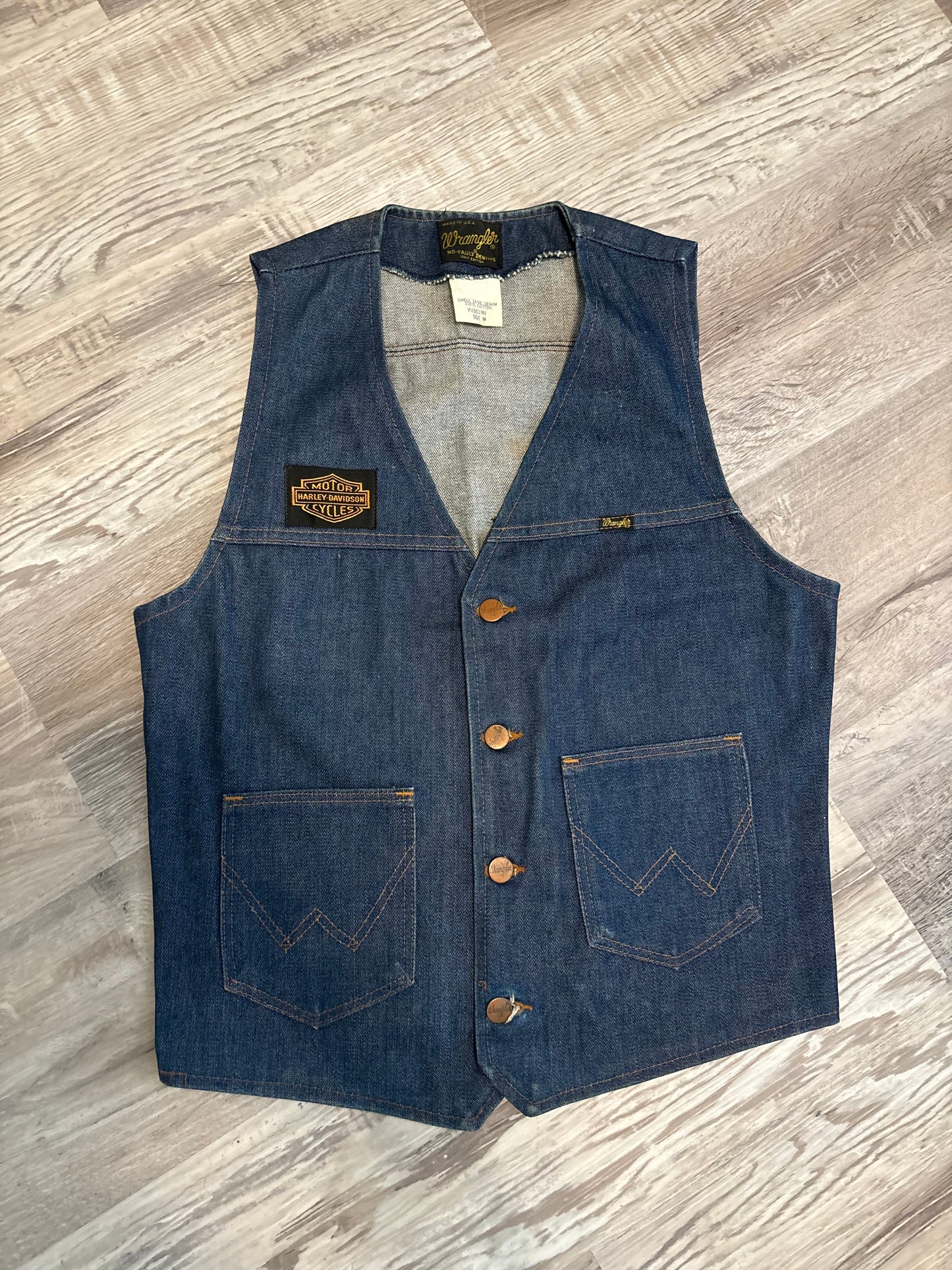 *VINTAGE* HARLEY DAVIDSON X WRANGLER DENIM VEST