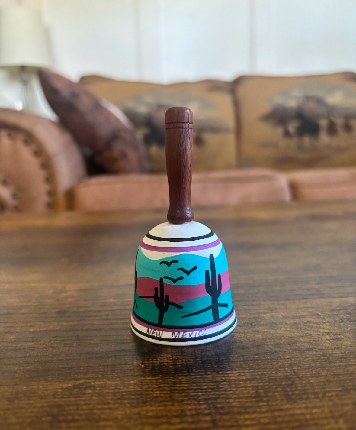 TESA BELL HANDPAINTED NEW MEXICO DINNER BELL *VINTAGE*