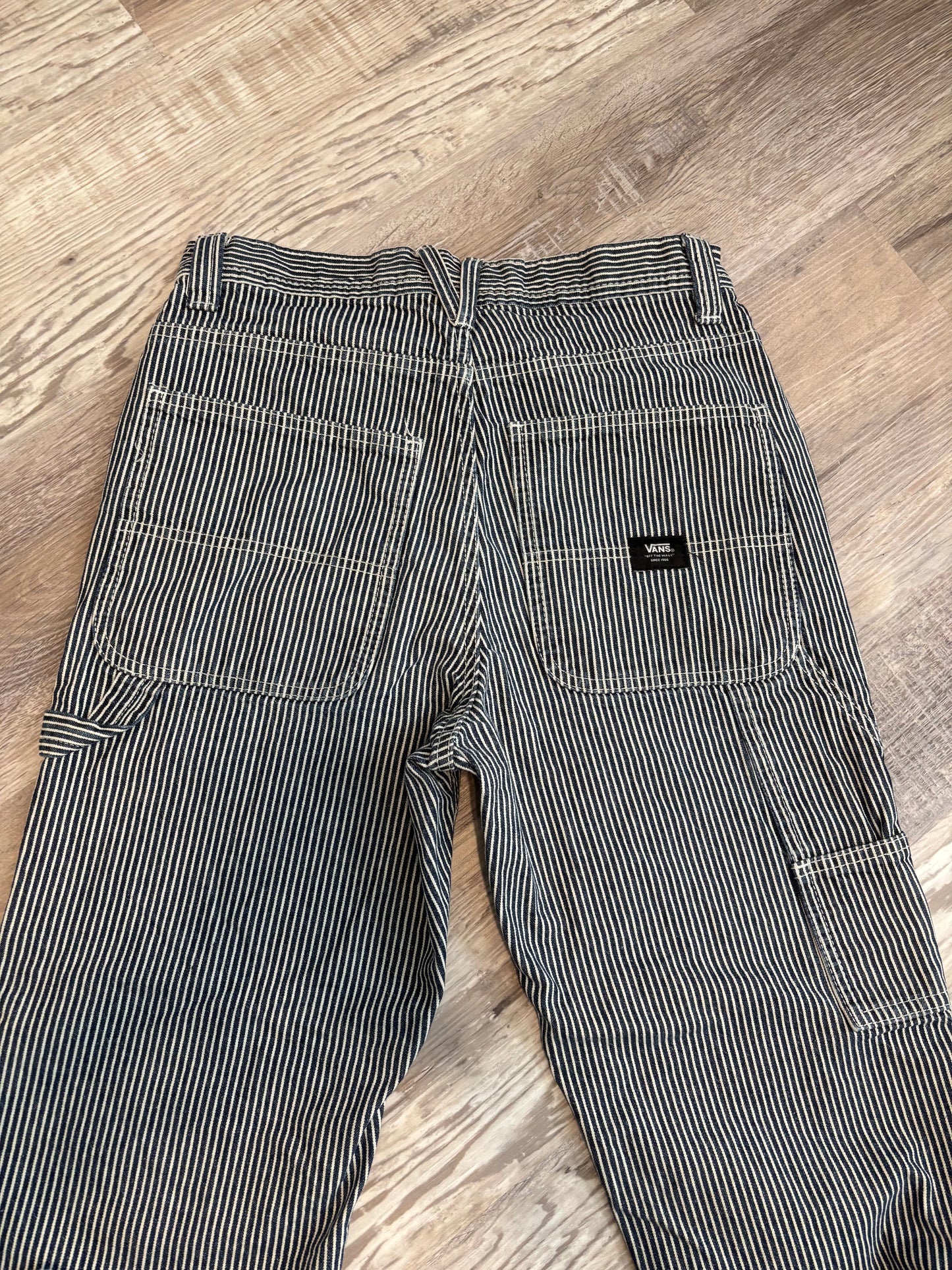 29” VANS PINSTRIPE DRILL CHORE CARPENTER CARGO PANTS