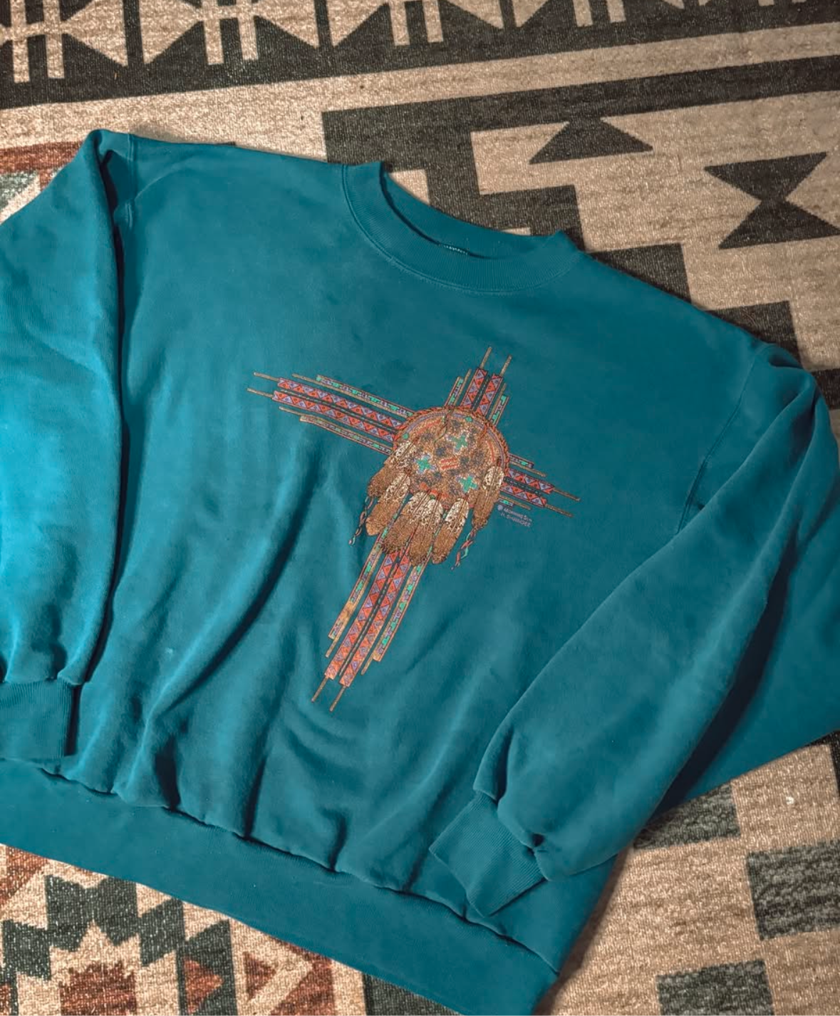 MORNING SUN NATIVE SWEATSHIRT PULLOVER *VINTAGE*