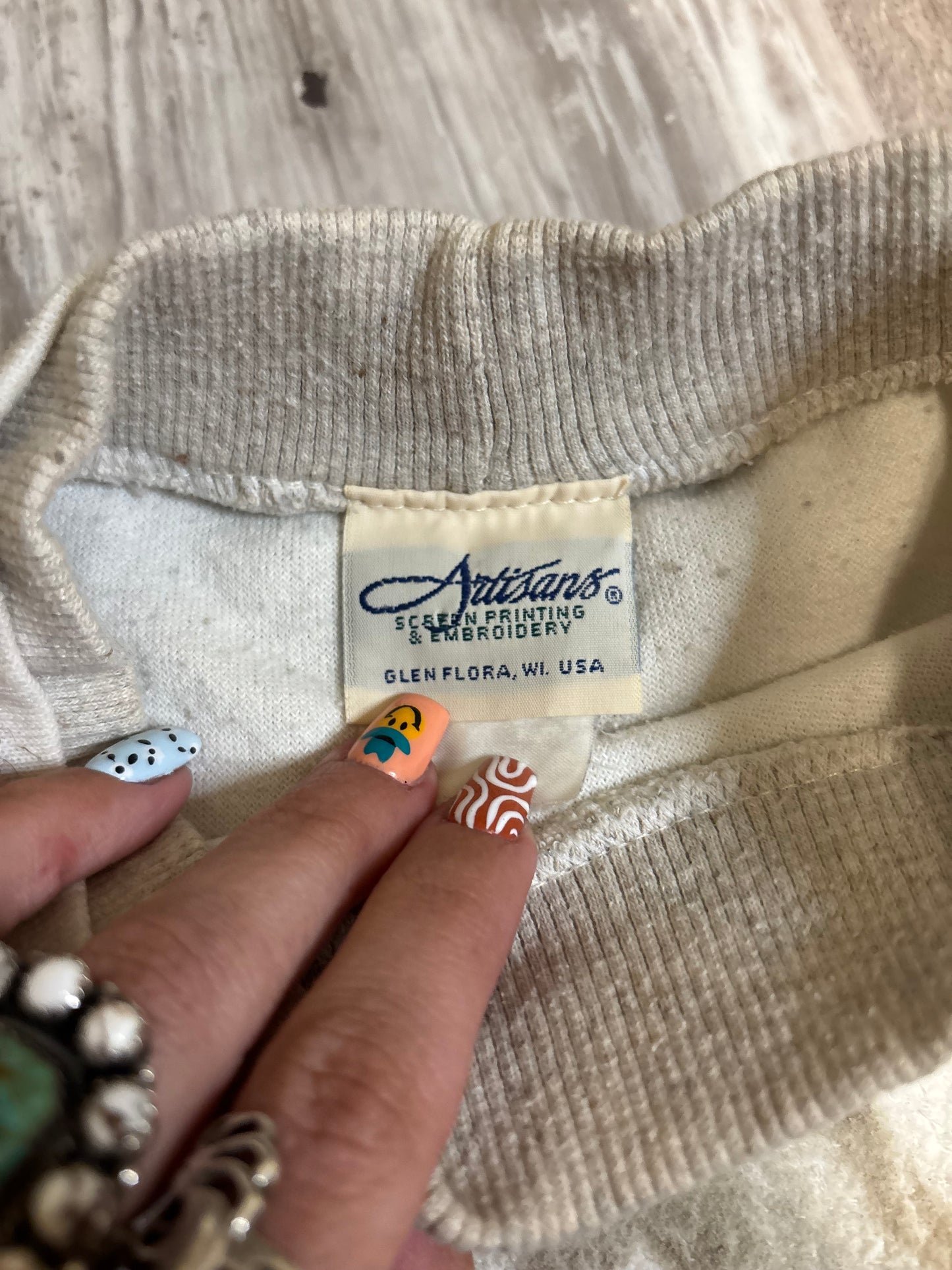 AOP RUNNING WILD HORSES ARTISANS SWEATSHIRT CREWNECK *VINTAGE*