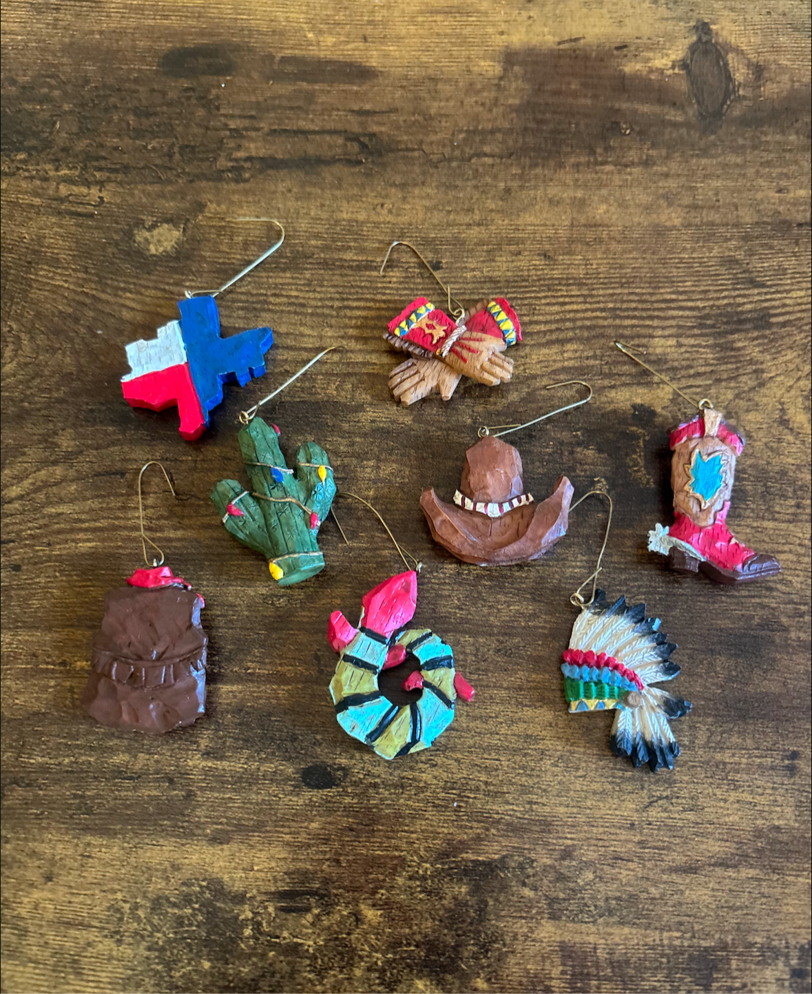 WESTERN CHRISTMAS ORNAMENT SET OF 8