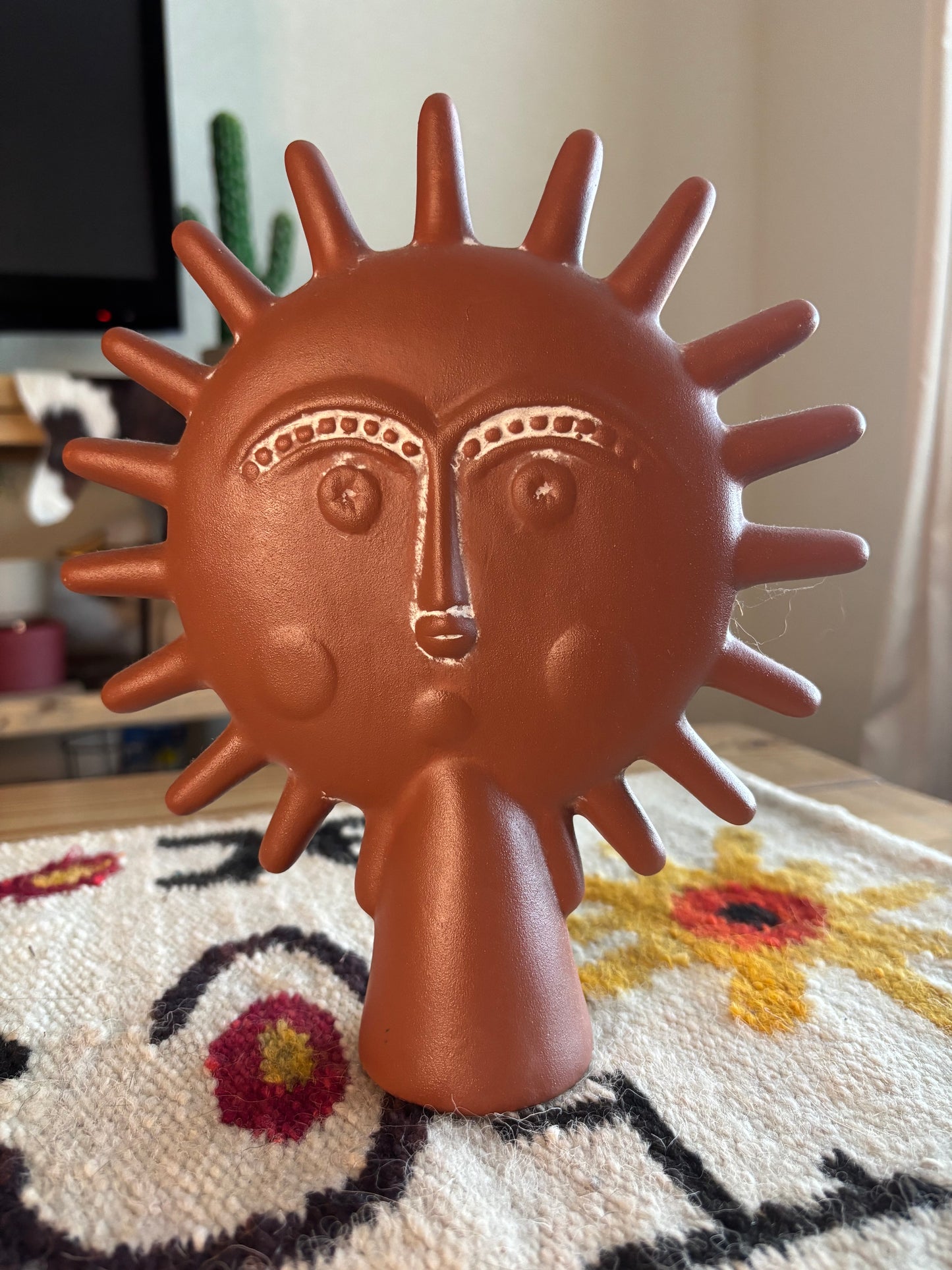 TERRACOTTA SUN FACE STATUE