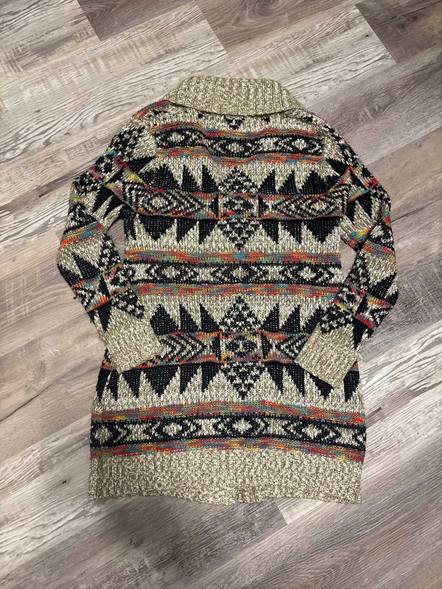 RAINBOW AZTEC KNIT CARDIGAN SWEATER