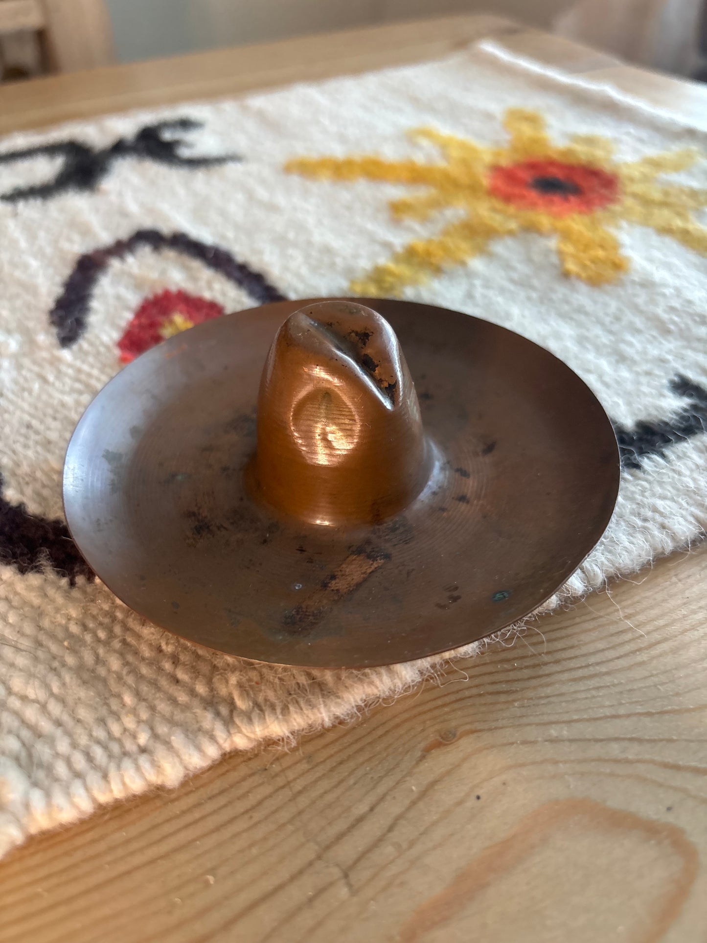 *VINTAGE* COPPER COWBOY HAT TRINKET TRAY, ASH TRAY