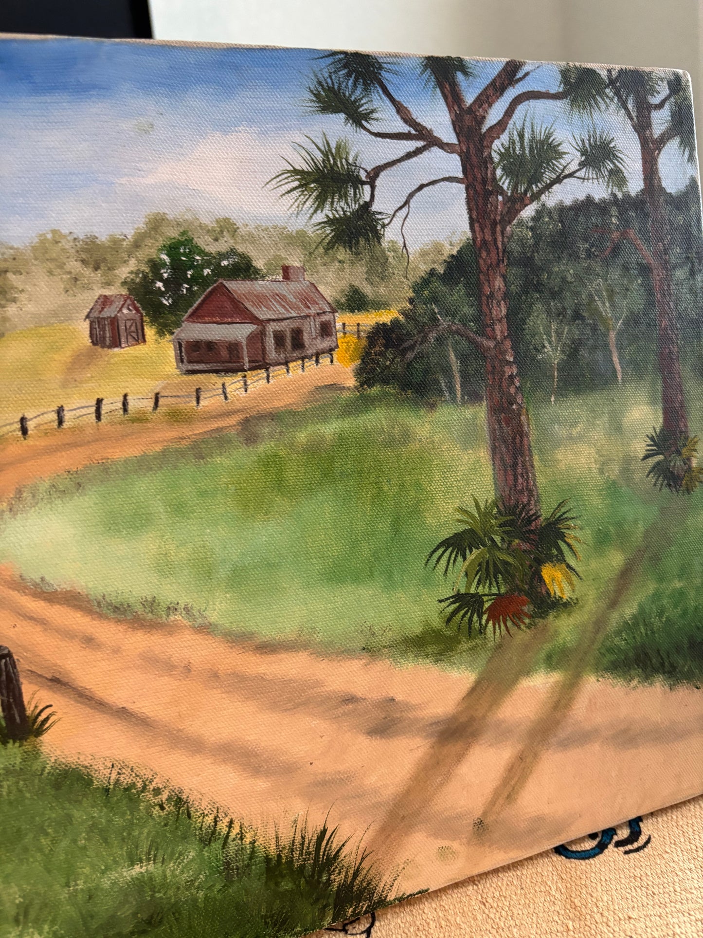 *VINTAGE* ORIGINAL FARM PAINTING