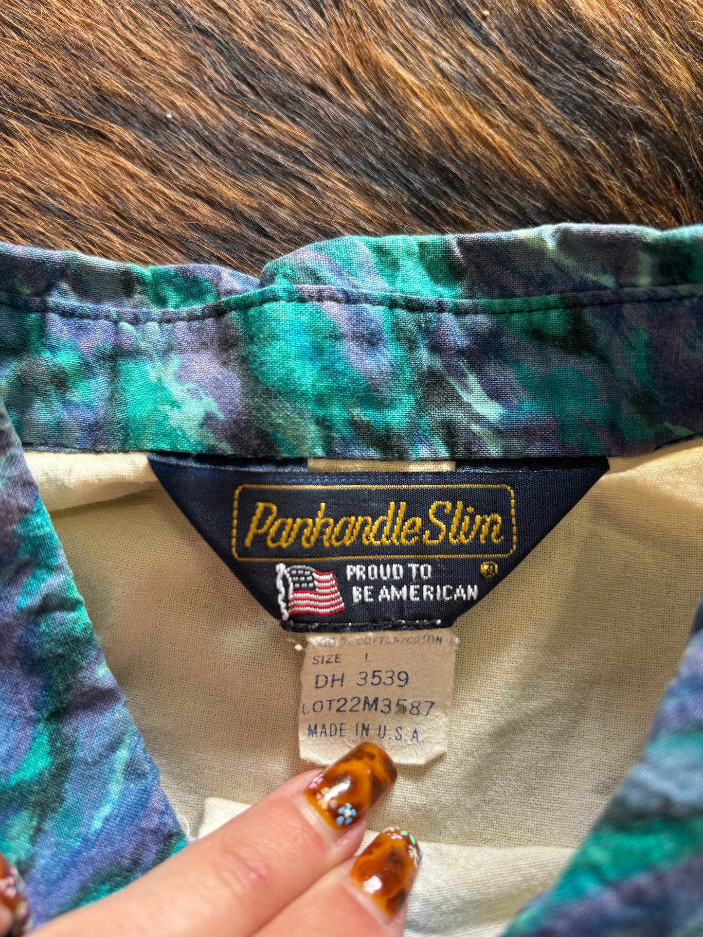 *VINTAGE* CROP WOMENS PANHANDLE SLIM FUNKY BUTTON UP