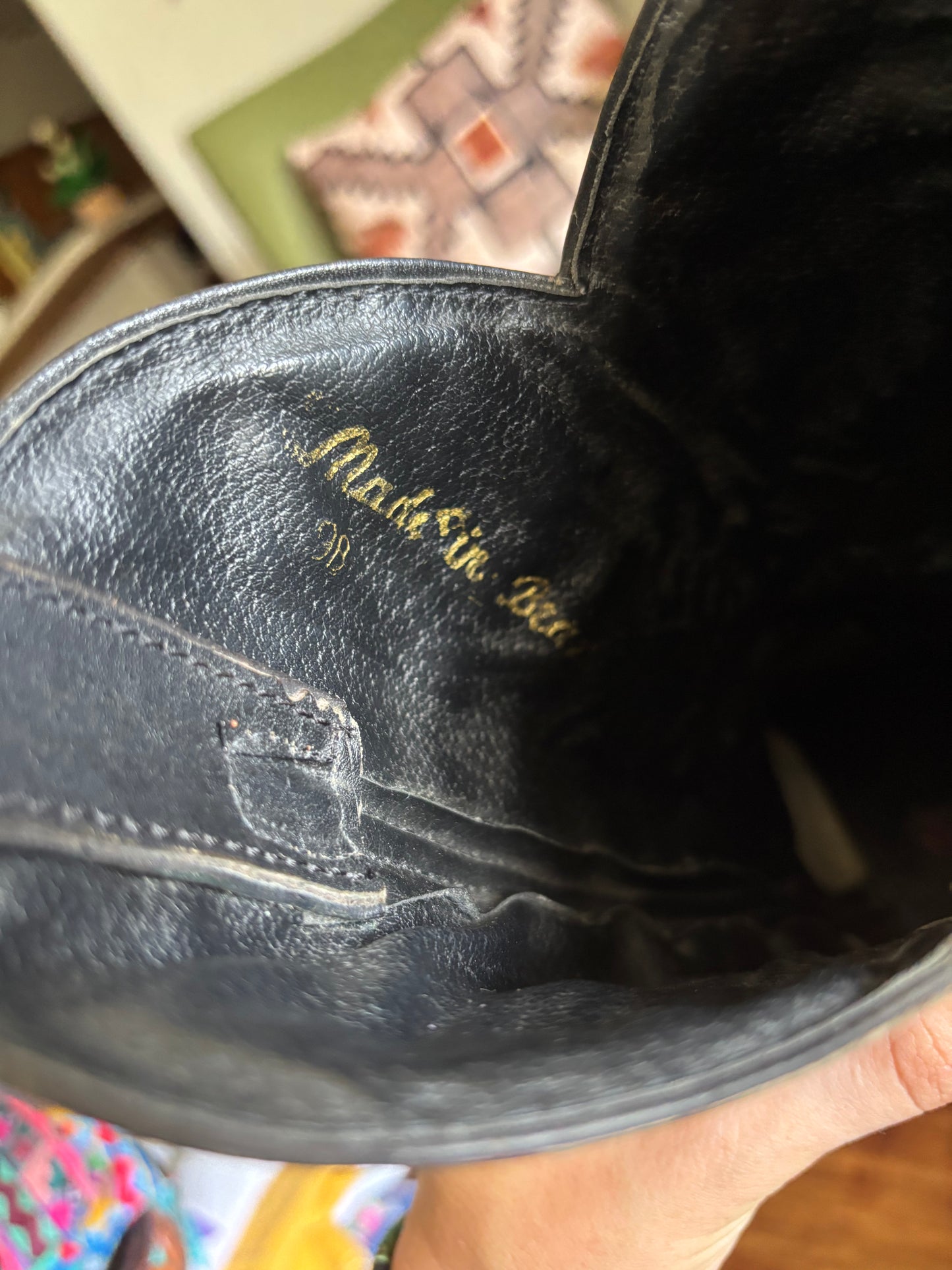 Woman’s 8/9 Navy/Black Cowboy Boots, Wild Pair, Made in Brazil *VINTAGE*