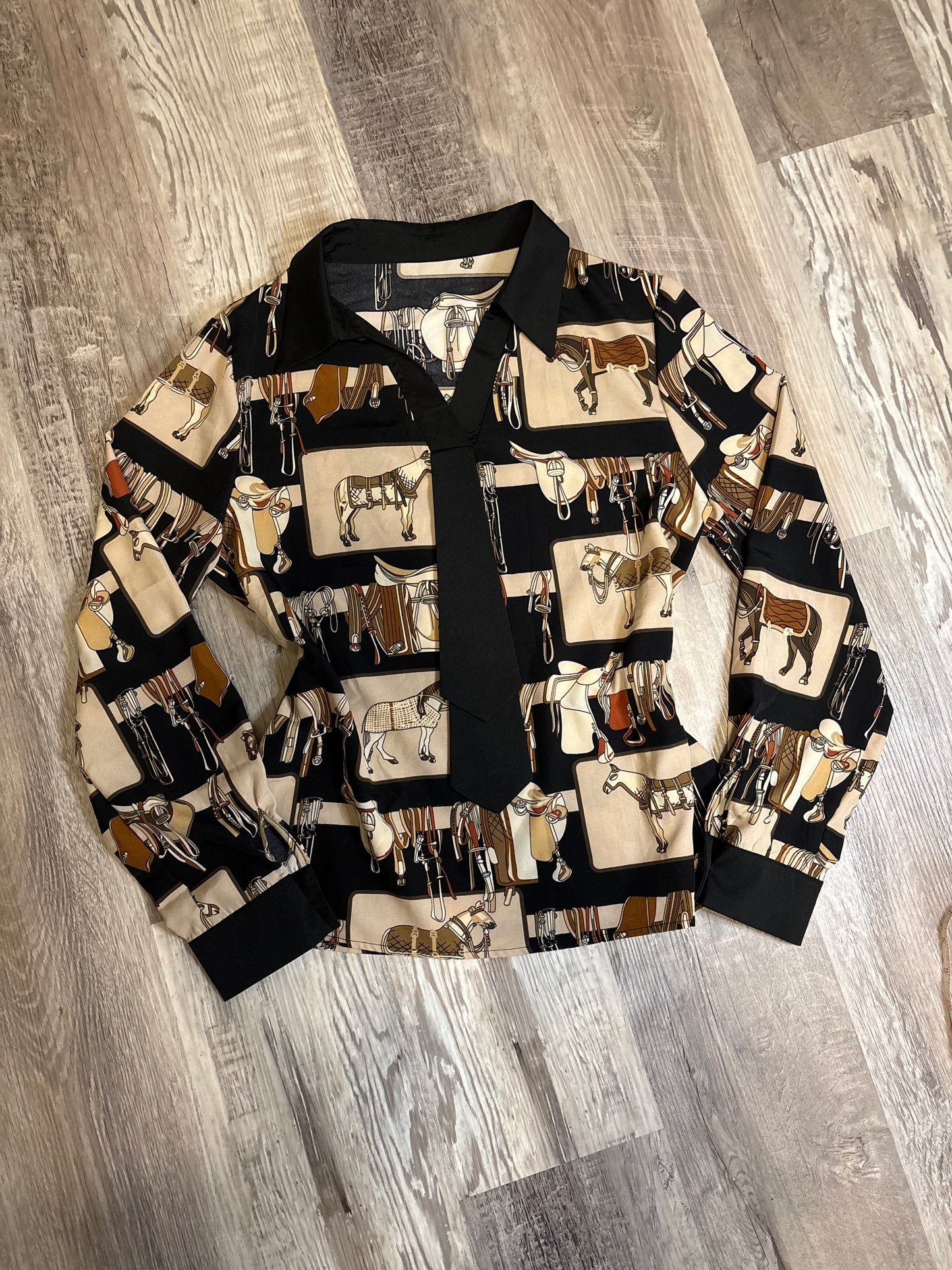 ENGLISH HORSE & TACK BLOUSE TOP