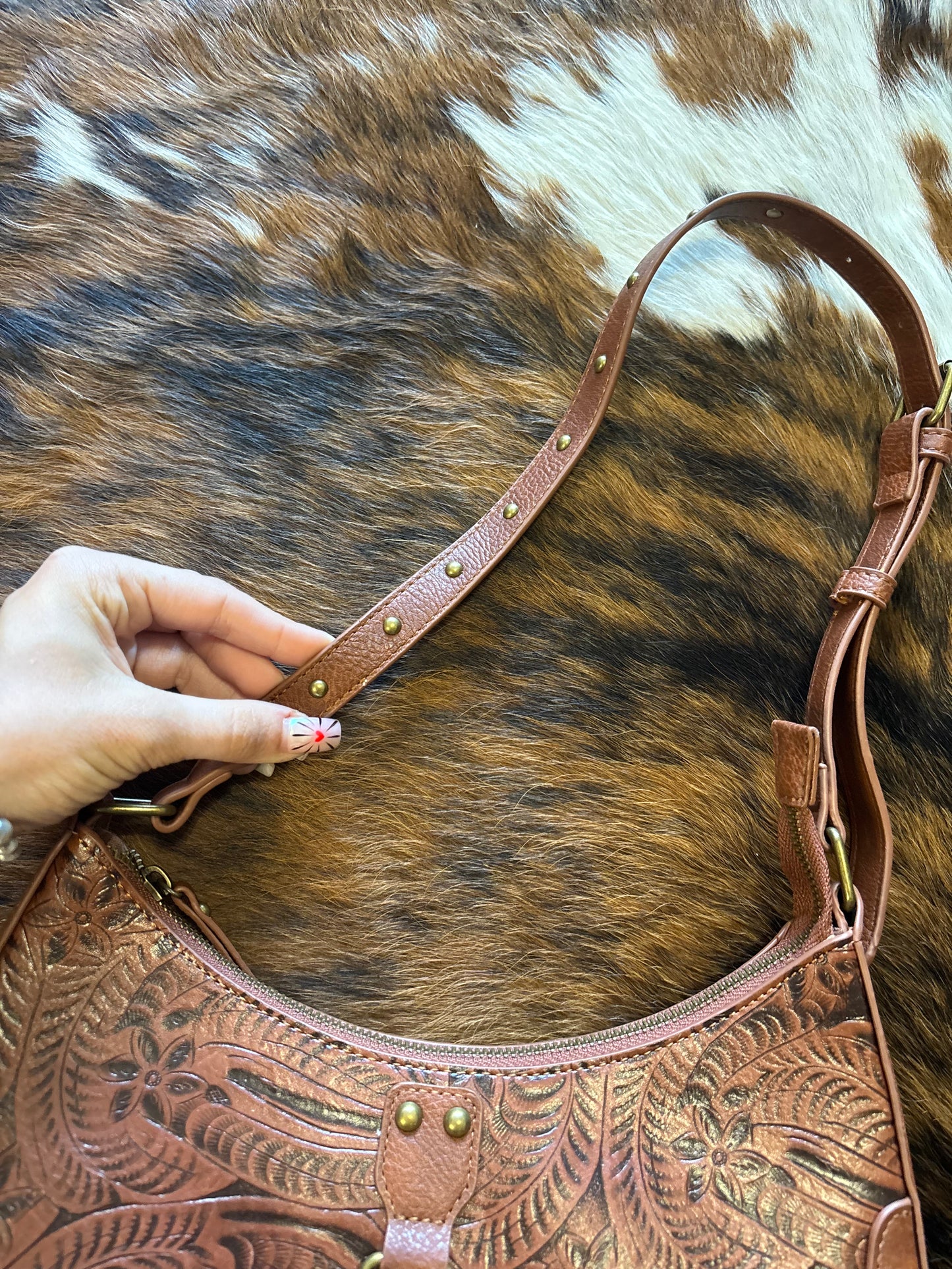 REIN & BRIDLE TOOLED LETHER STYLE PURSE