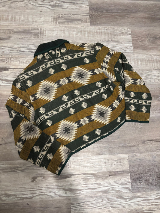 *VINTAGE* GREEN/YELLOW SOUTHWESTERN AZTEC TAPESTRY JACKET
