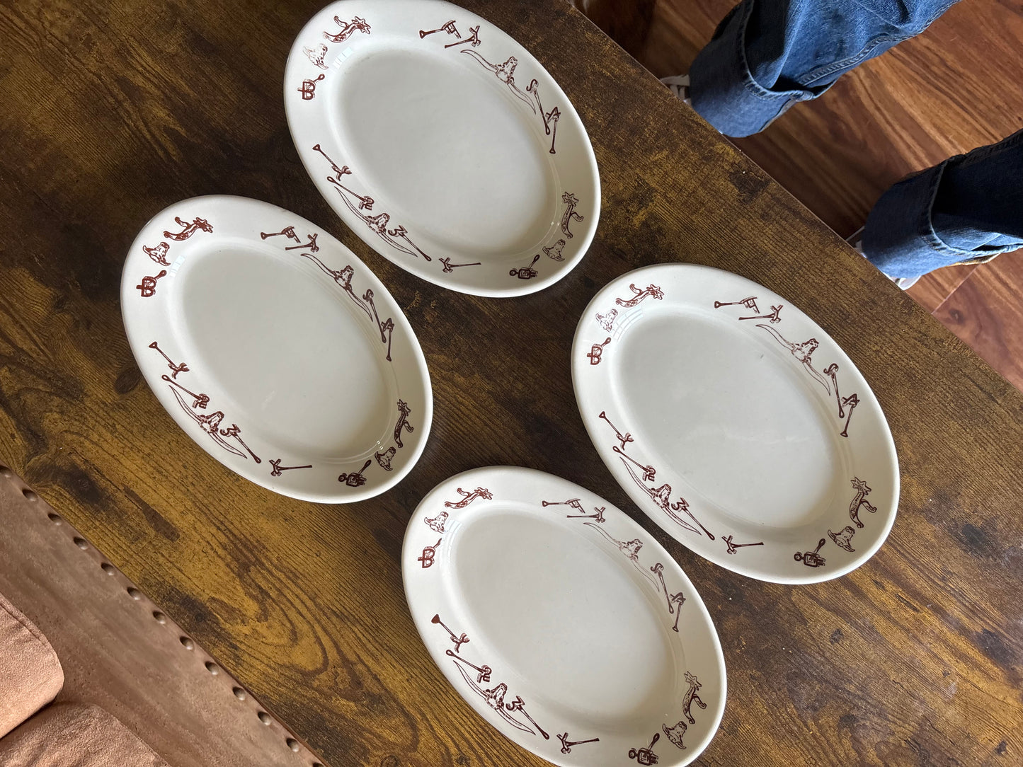 *VINTAGE* EL RANCHO BY STERLING CHINA CATTLE BRANDS HEAVY DUTY PLATES