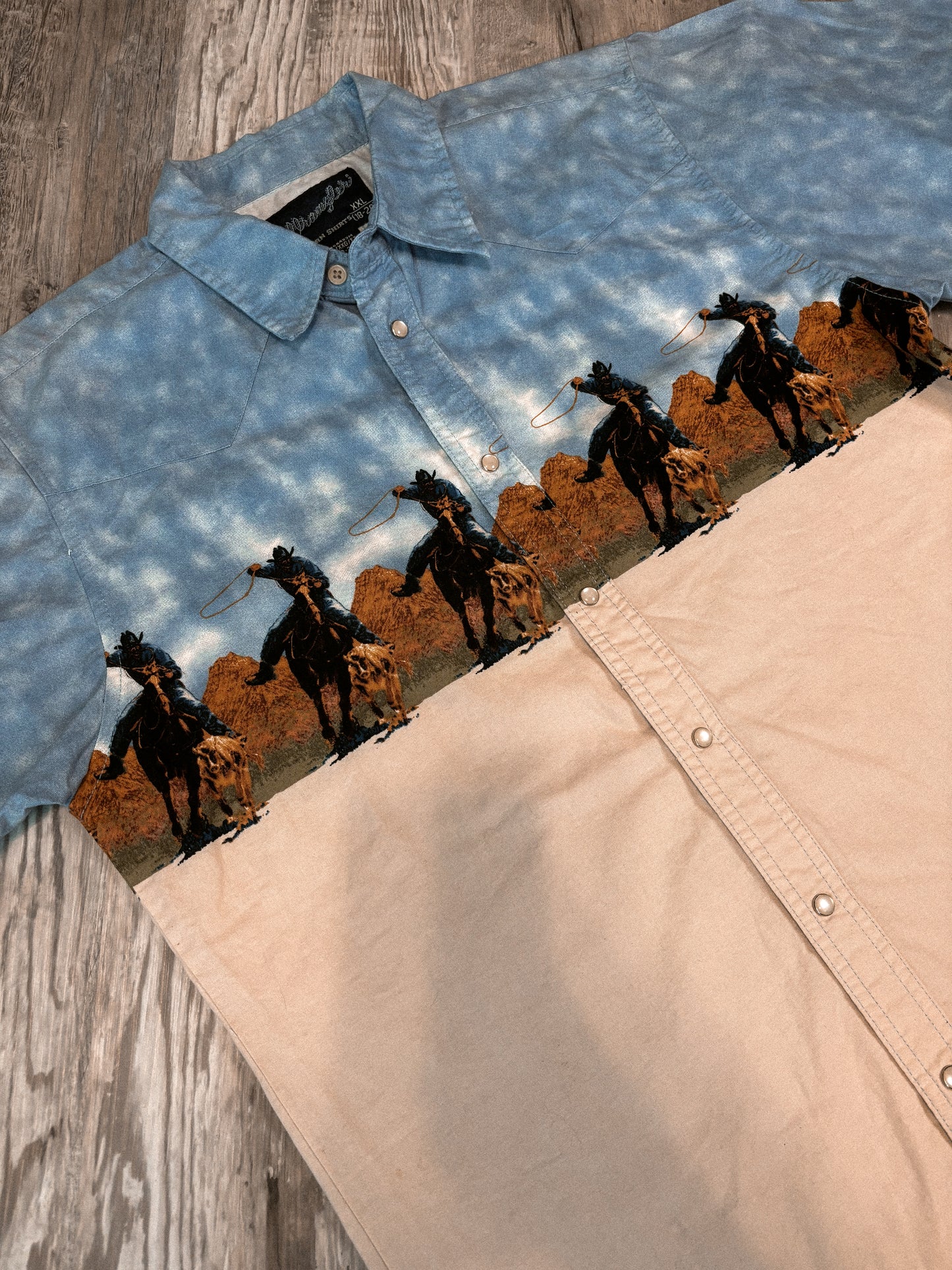 HORSES PEARL SNAP WRANGLER SHIRT *VINTAGE*