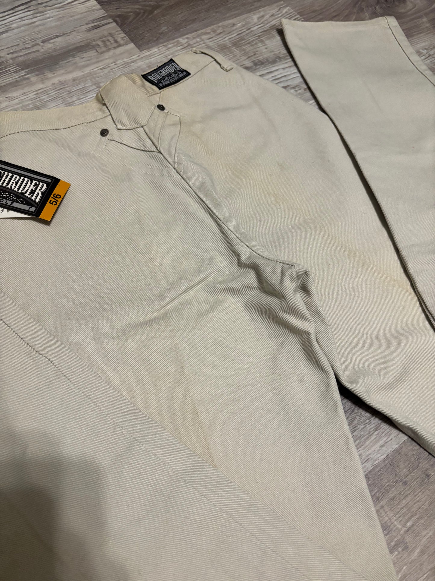 *VINTAGE, DEADSTOCK* 26” KHAKI ROUGHRIDER BAREBACK JEANS