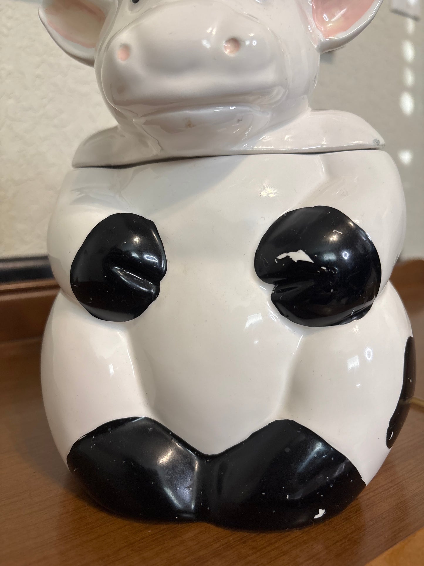 *VINTAGE* BLACK AND WHITE DAIRY HOLSTEIN COW COOKIE JAR