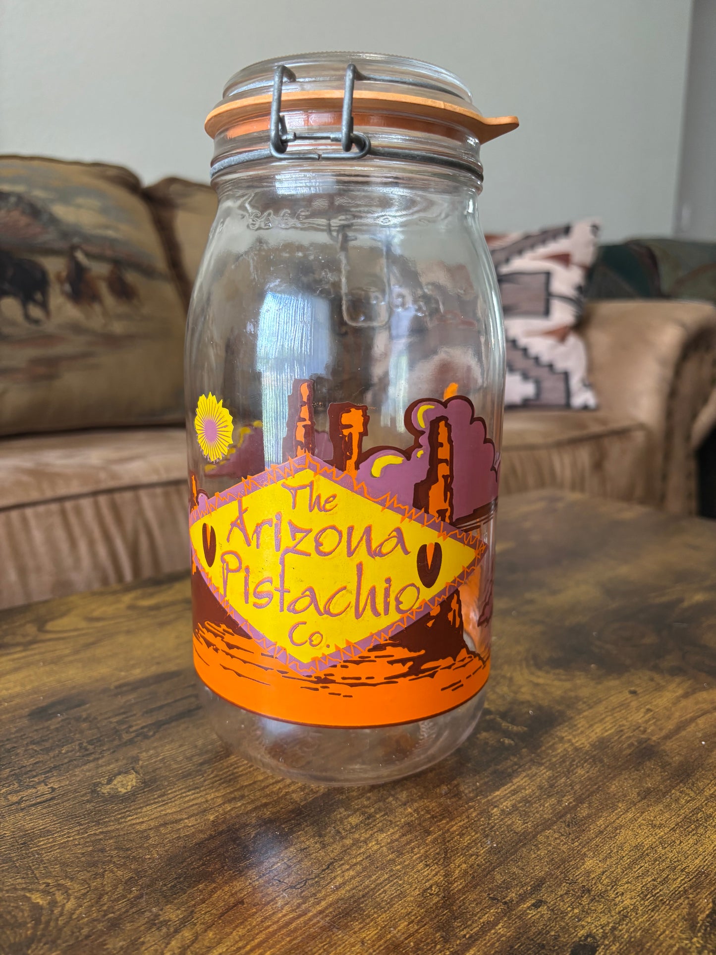 RARE PRINT ARIZONA PISTACHIO CO. LE PARFAIT 2L JAR *VINTAGE*