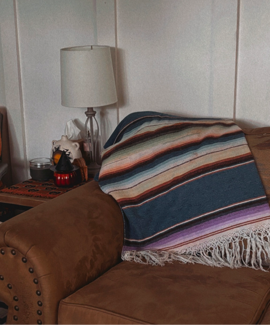 SALTILLO SERAPE HAND WOLVEN WOOL BLANKET *VINTAGE*