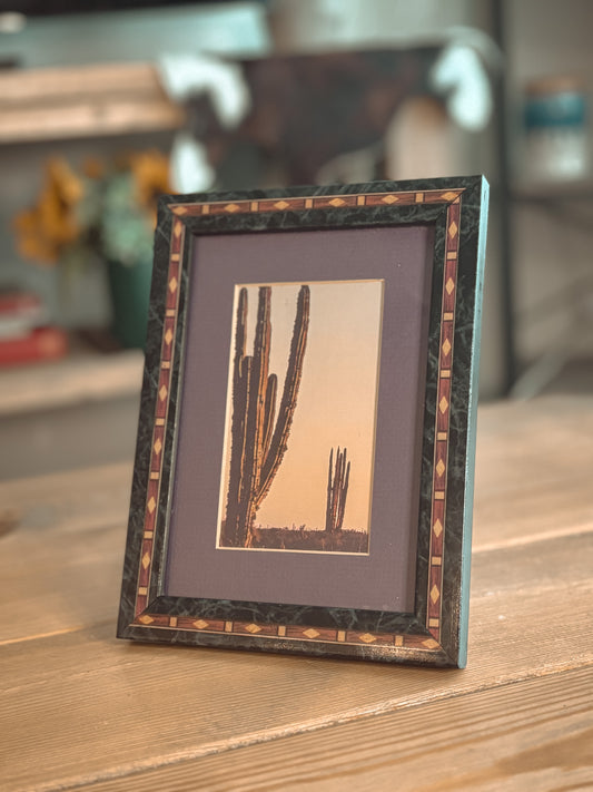*VINTAGE* SOUTHWESTERN CACTUS PRINT FRAME