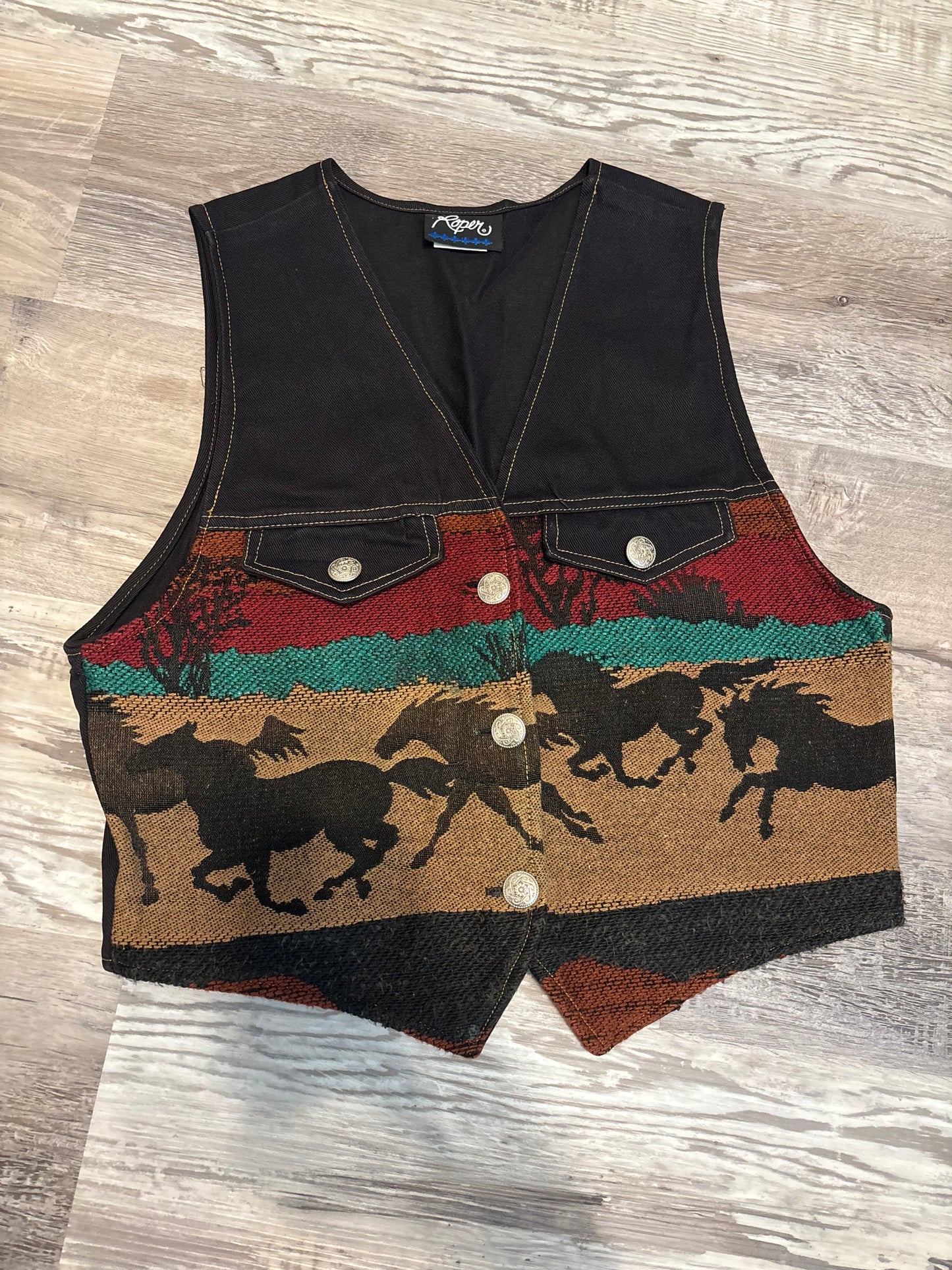 ROPER HORSE TAPESTRY VEST *VINTAGE*