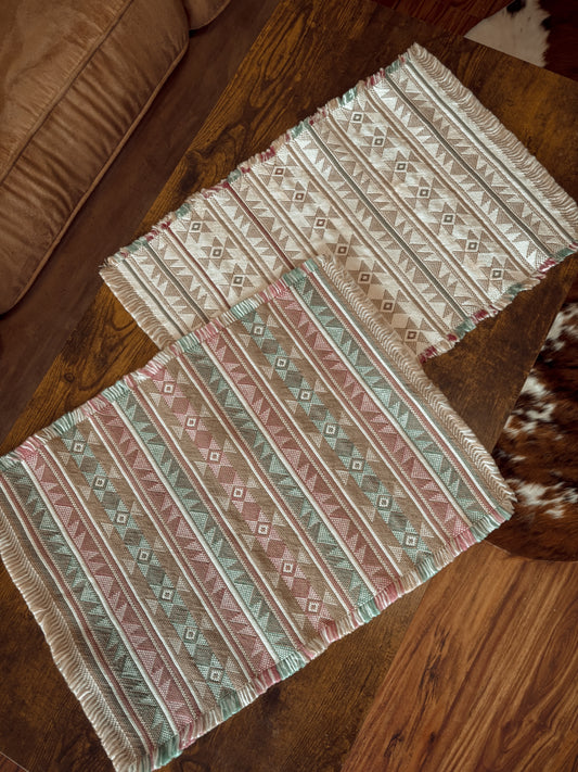 *VINTAGE* AZTEC WOLVEN PLACEMATS SET OF 2