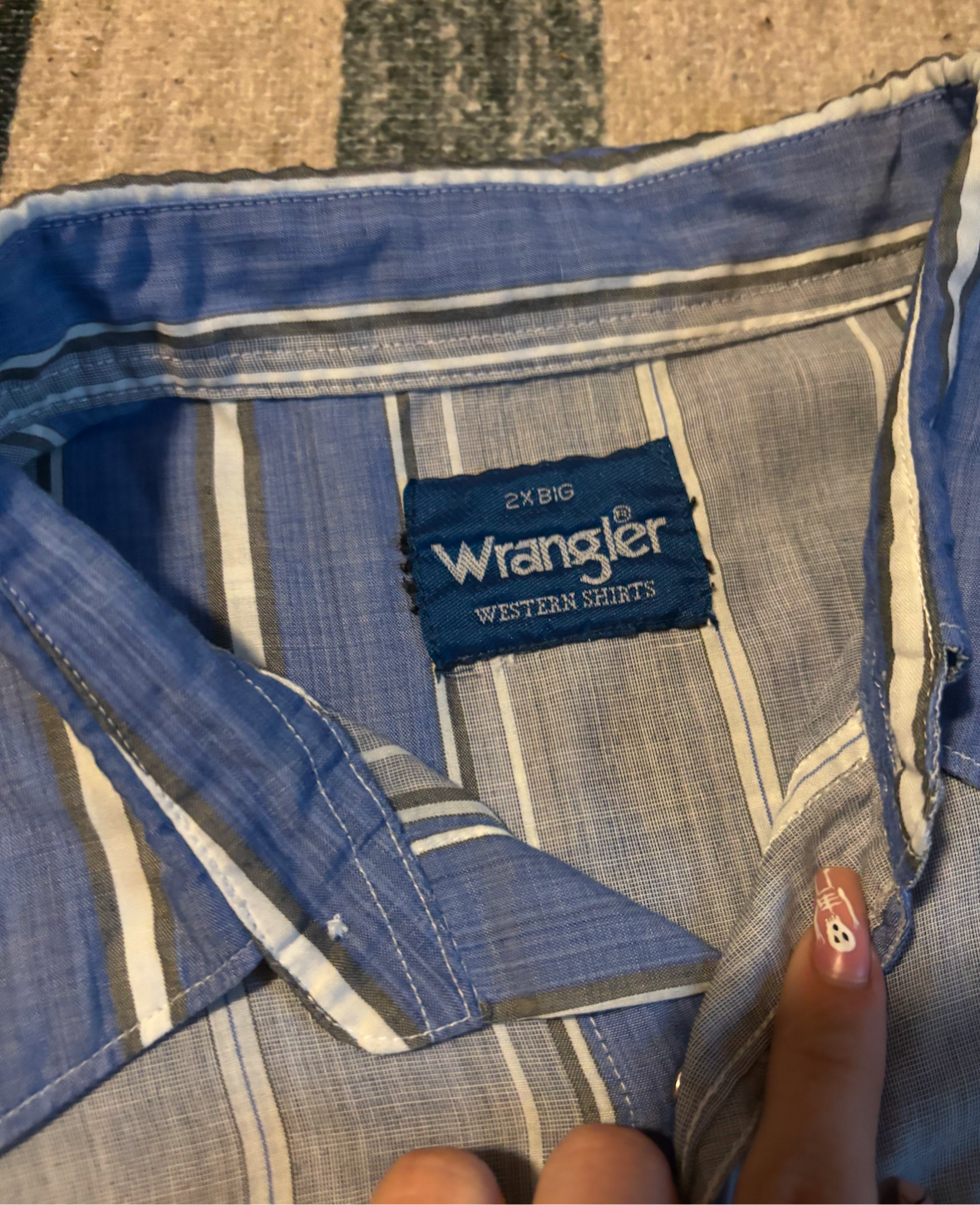 COWBOY BLUES WRANGLER PEARL SNAP *VINTAGE*