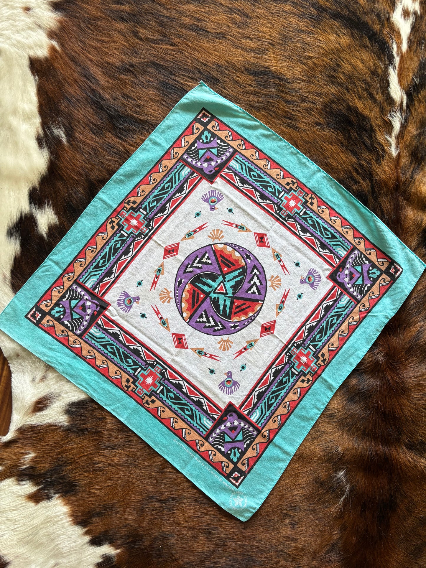 WamCraft Southwestern Thunderbird Bandana Scarf *VINTAGE*