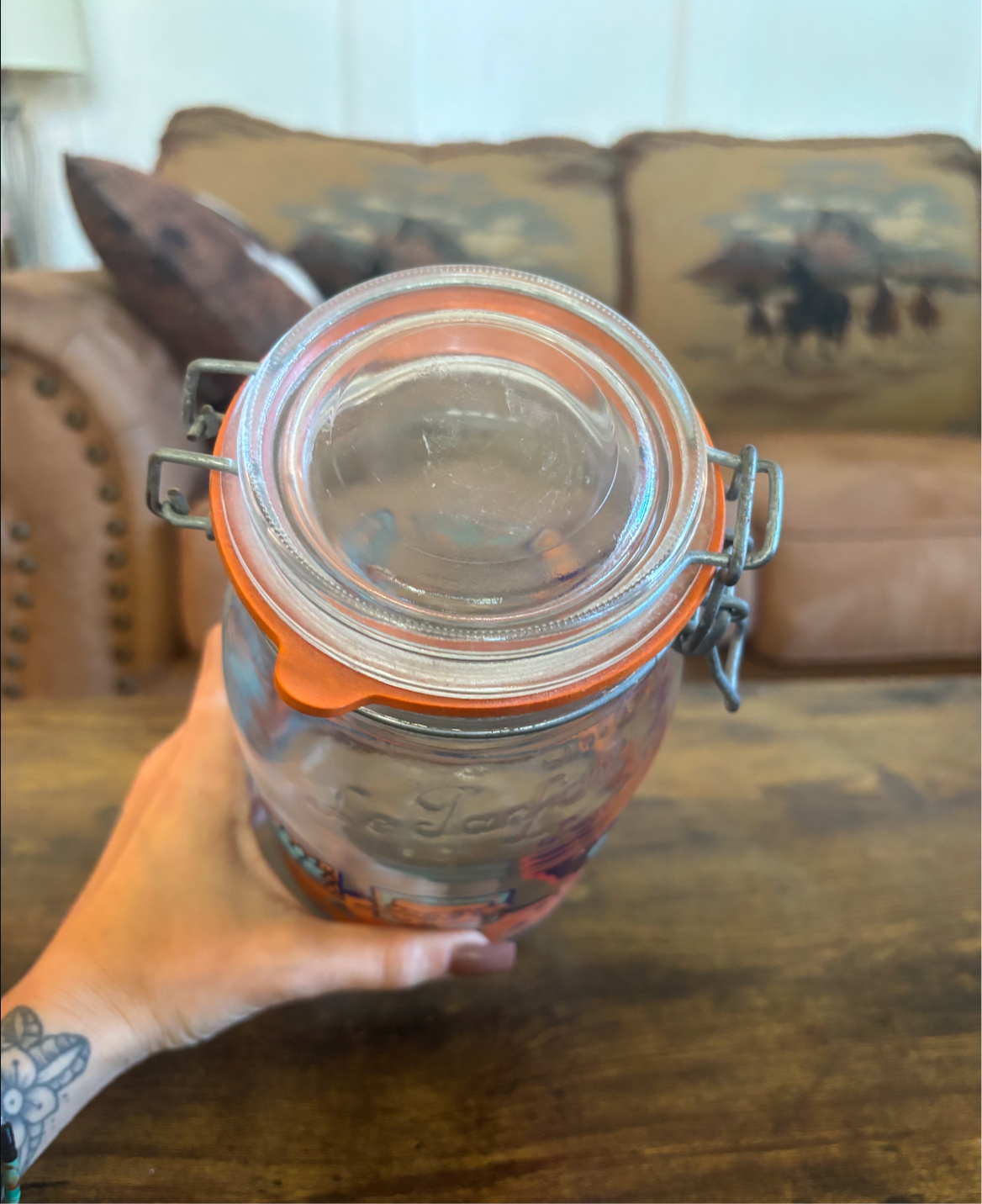 RARE PRINT ARIZONA PISTACHIO CO. LE PARFAIT 2L JAR *VINTAGE*