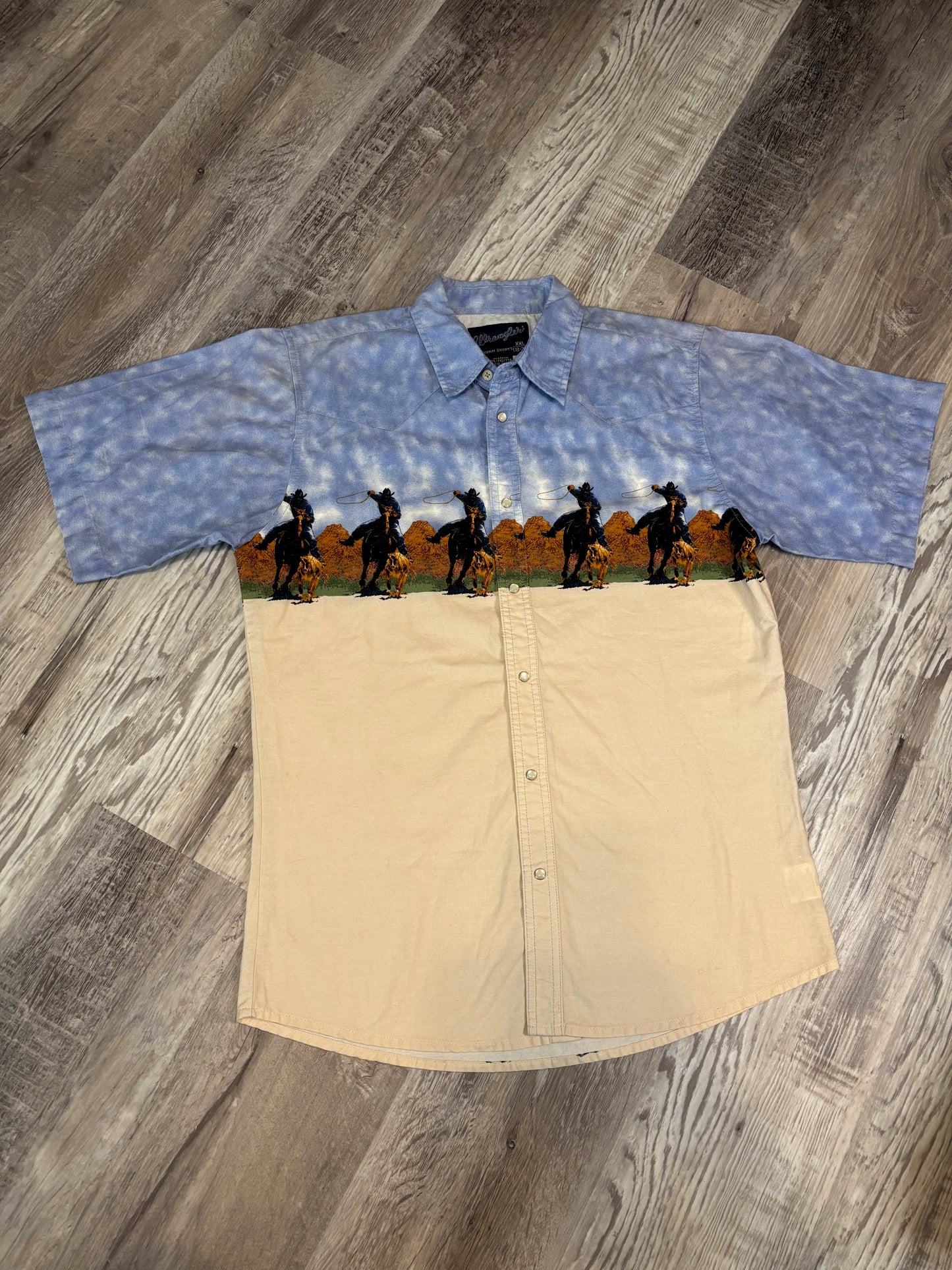 HORSES PEARL SNAP WRANGLER SHIRT *VINTAGE*